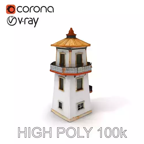 Lighthouse Structure Model Pack for Architectural Visualization Low-poly 3D model