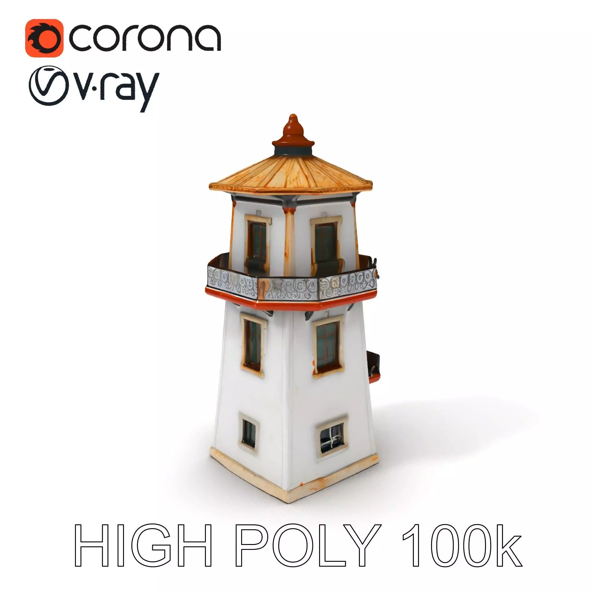Lighthouse Structure Model Pack for Architectural Visualization Low-poly 3D model_0