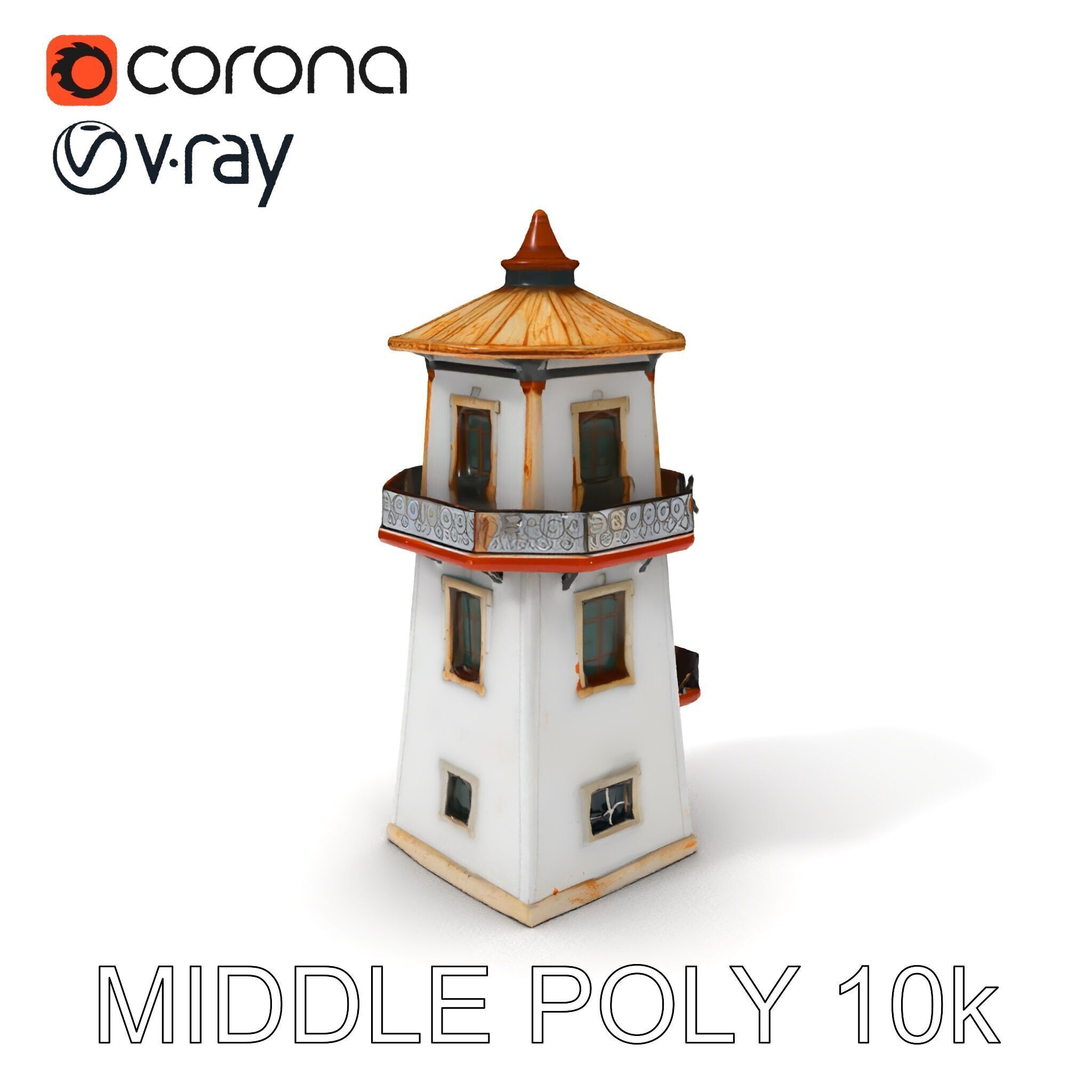Lighthouse Structure Model Pack for Architectural Visualization Low-poly 3D model_32