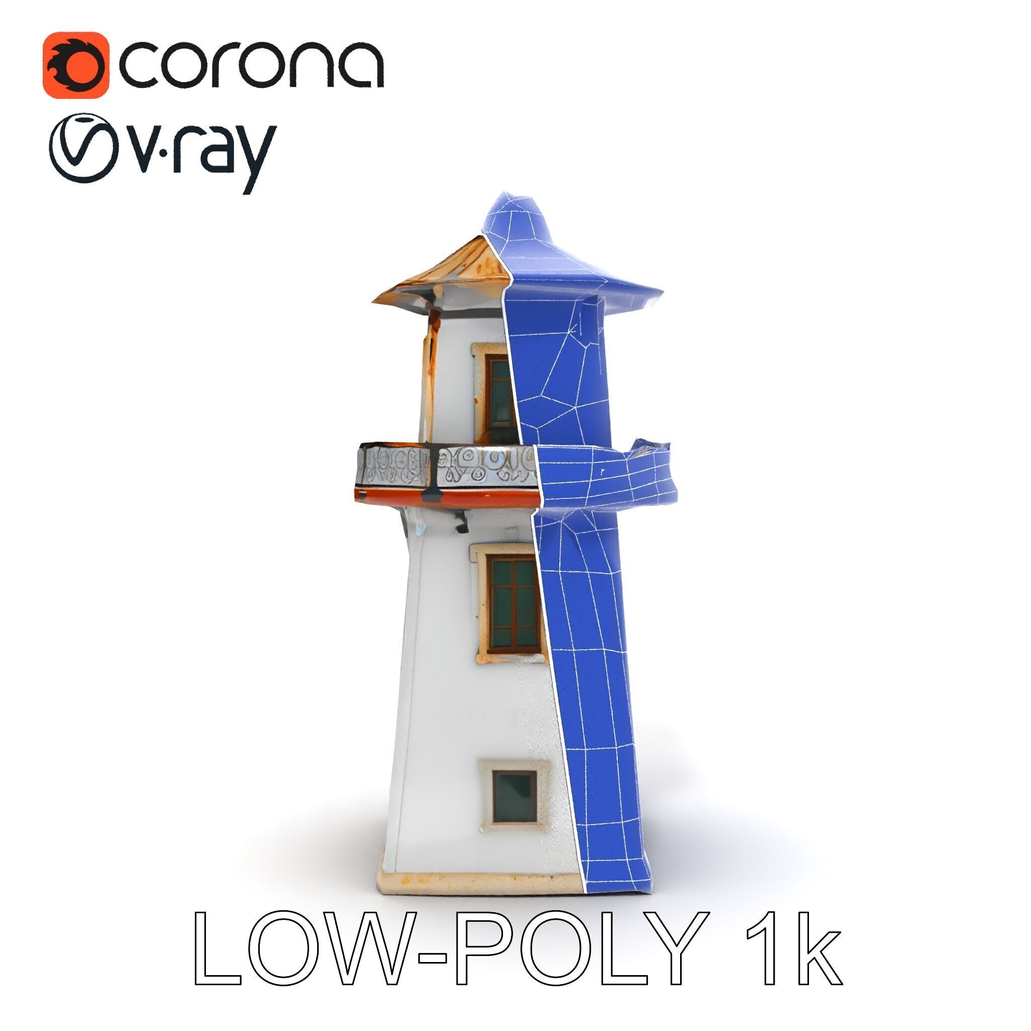 Lighthouse Structure Model Pack for Architectural Visualization Low-poly 3D model_26