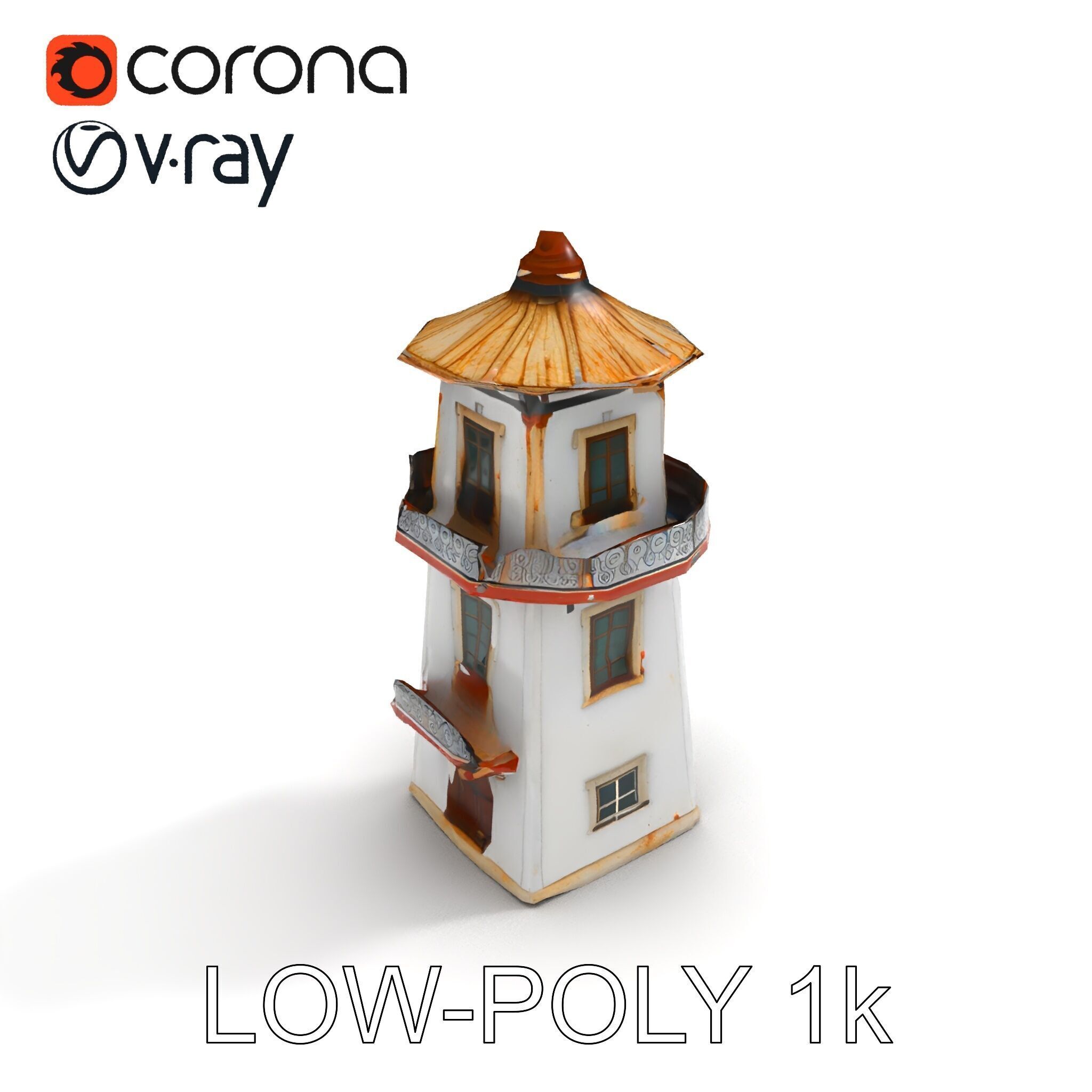 Lighthouse Structure Model Pack for Architectural Visualization Low-poly 3D model_33