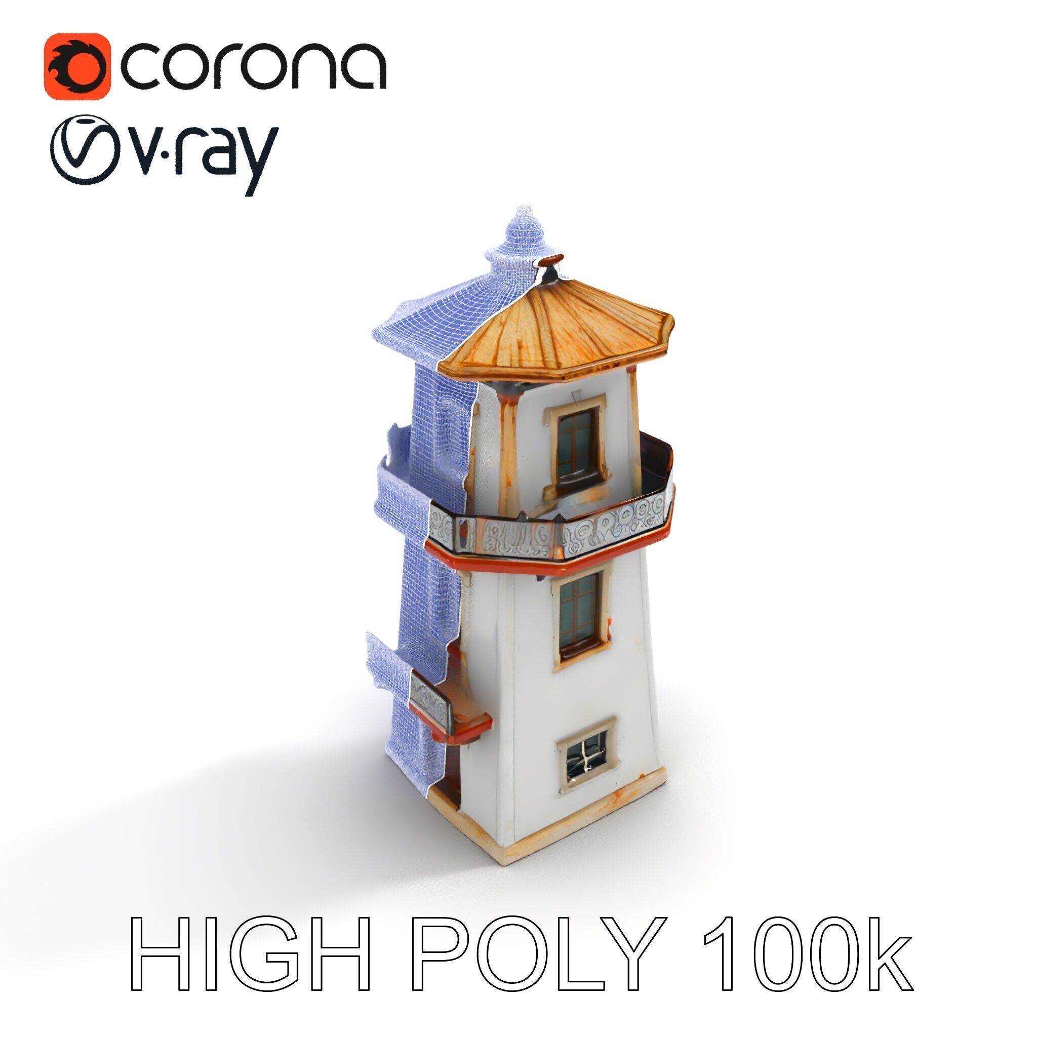 Lighthouse Structure Model Pack for Architectural Visualization Low-poly 3D model_17