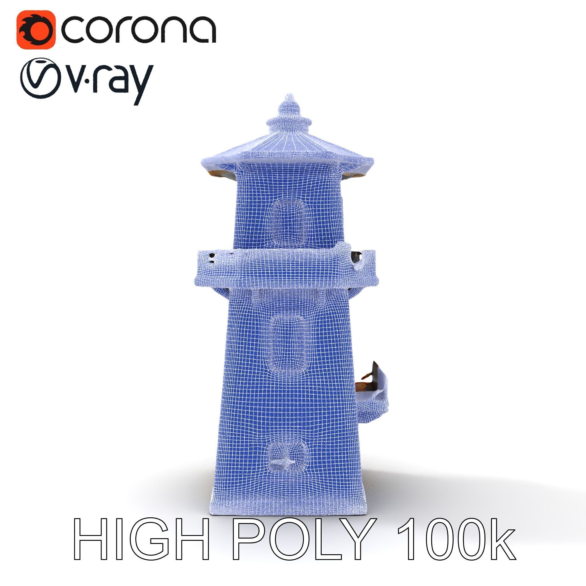 Lighthouse Structure Model Pack for Architectural Visualization Low-poly 3D model_34