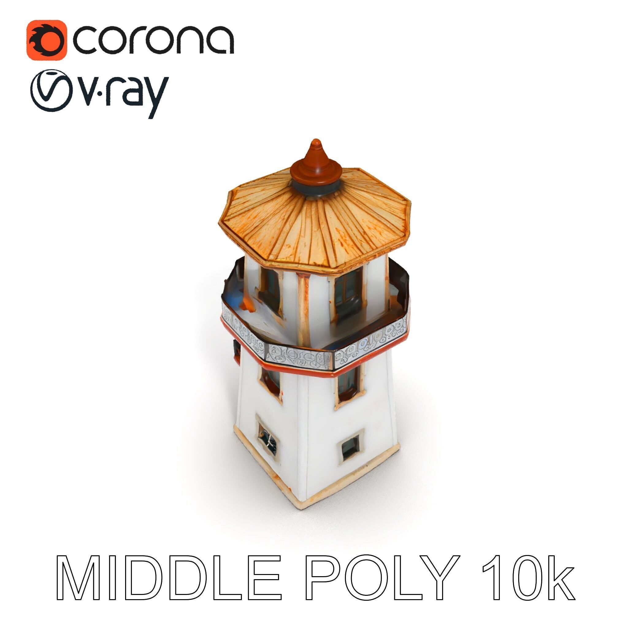 Lighthouse Structure Model Pack for Architectural Visualization Low-poly 3D model_23