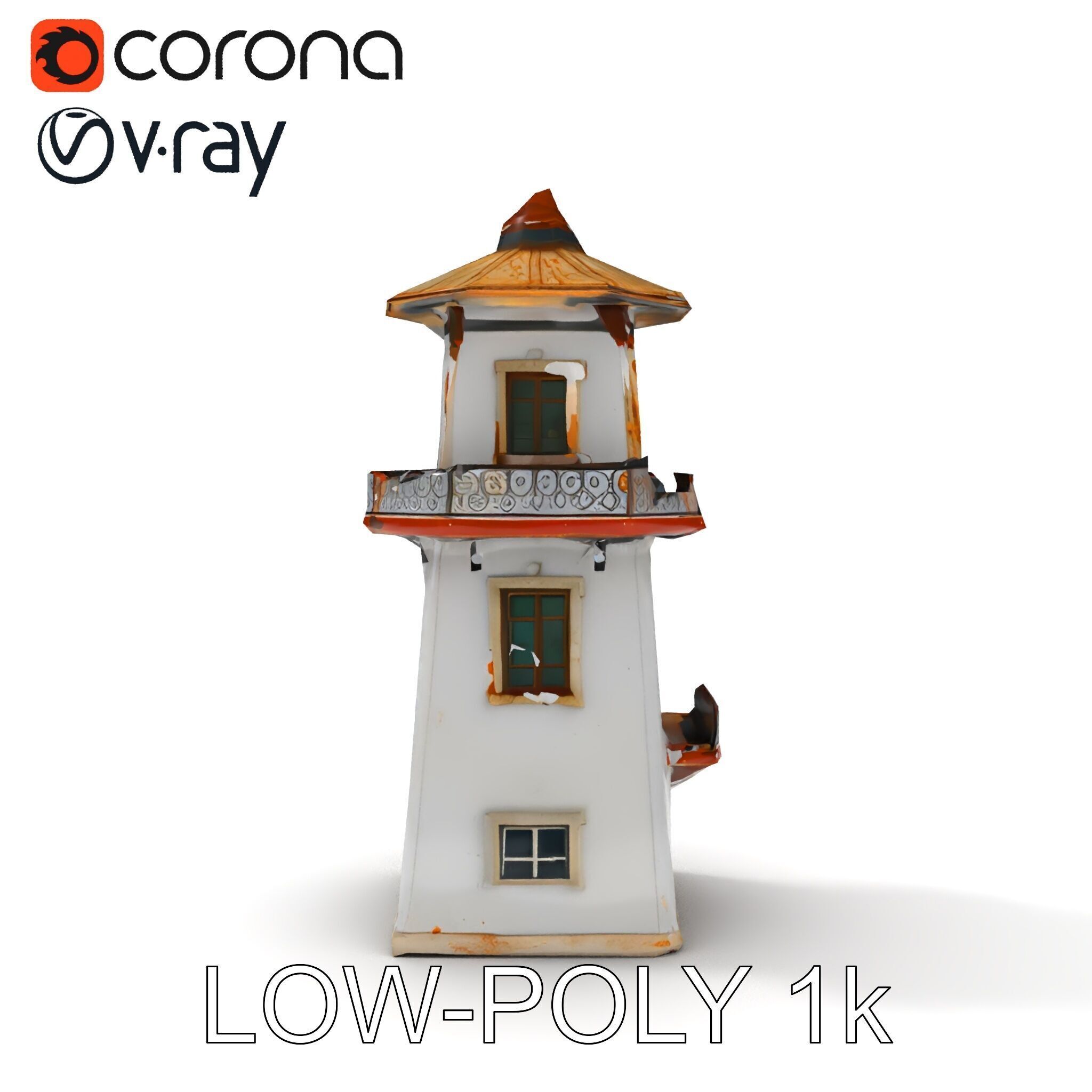 Lighthouse Structure Model Pack for Architectural Visualization Low-poly 3D model_7