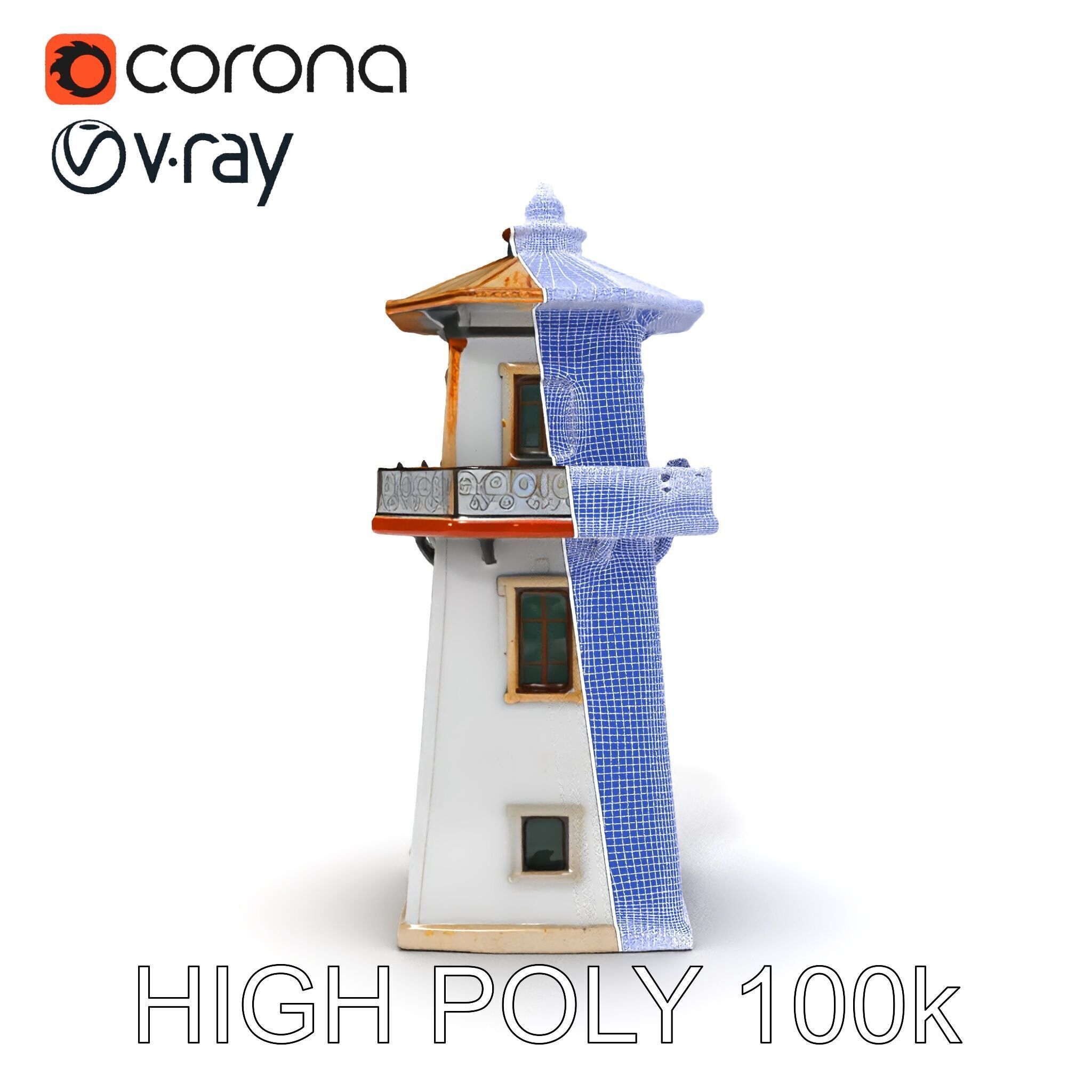 Lighthouse Structure Model Pack for Architectural Visualization Low-poly 3D model_20