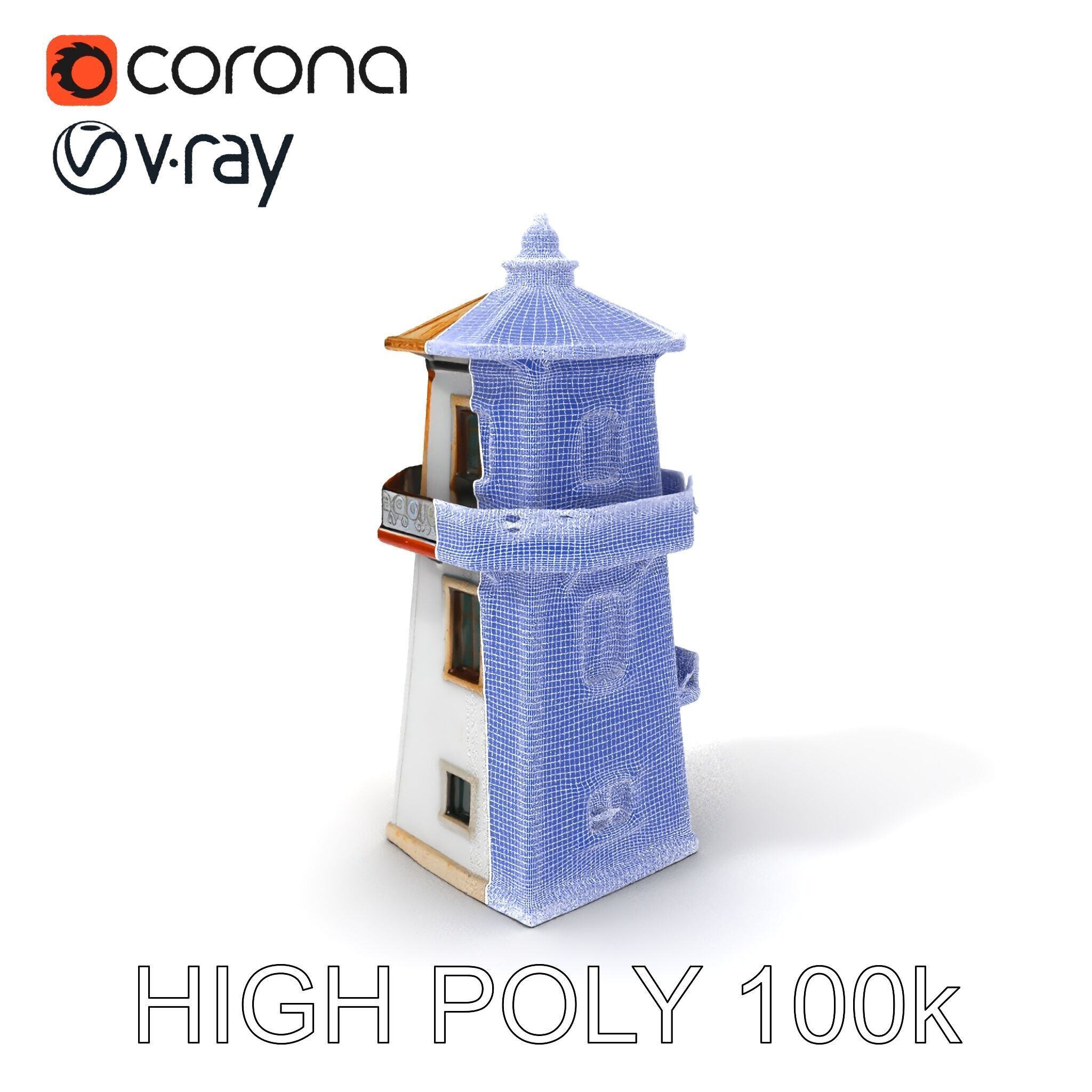 Lighthouse Structure Model Pack for Architectural Visualization Low-poly 3D model_3