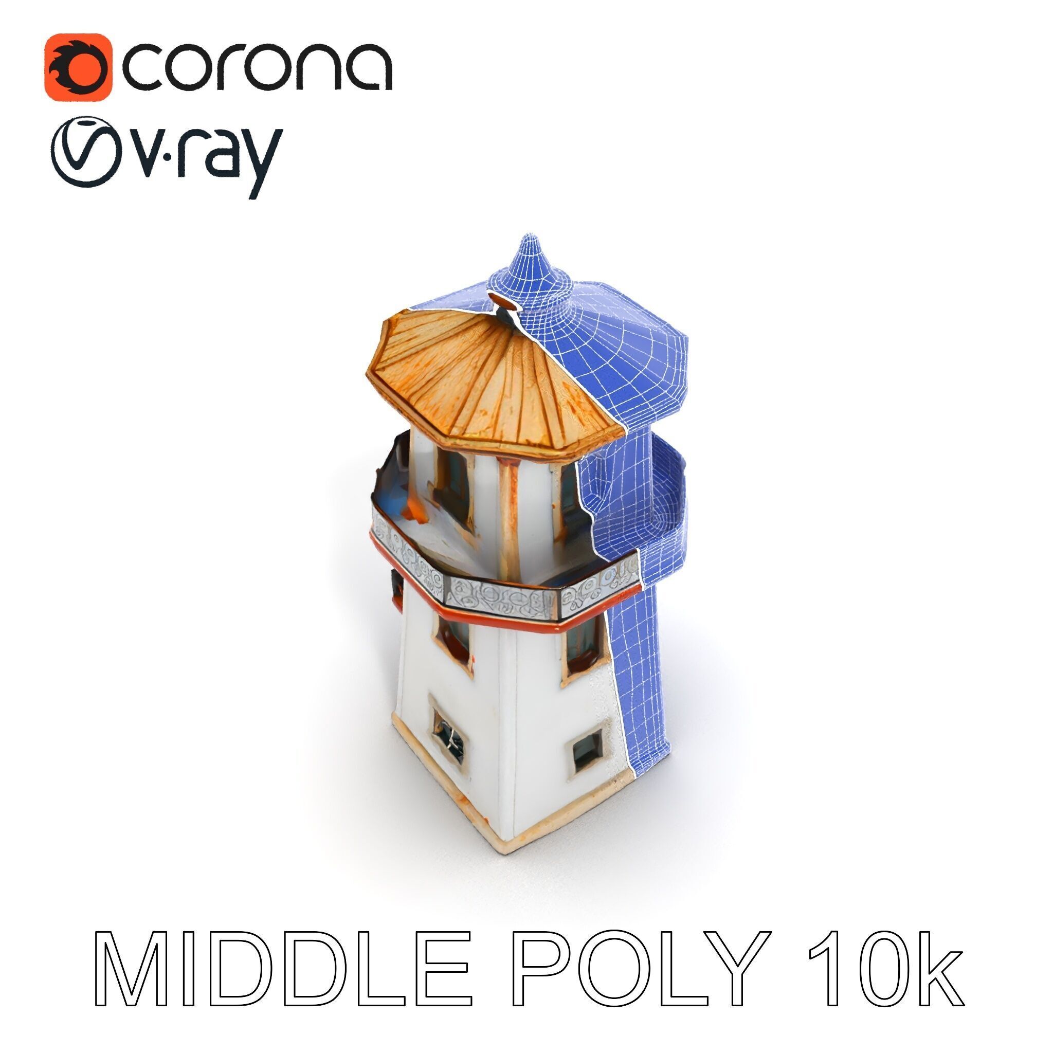 Lighthouse Structure Model Pack for Architectural Visualization Low-poly 3D model_18