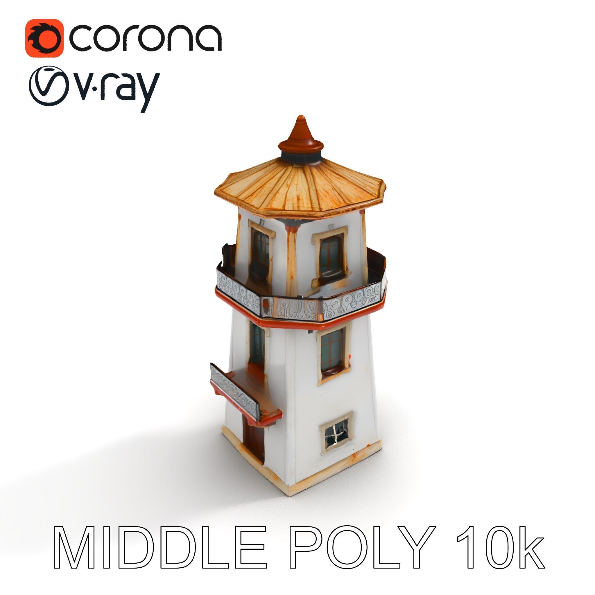 Lighthouse Structure Model Pack for Architectural Visualization Low-poly 3D model_12