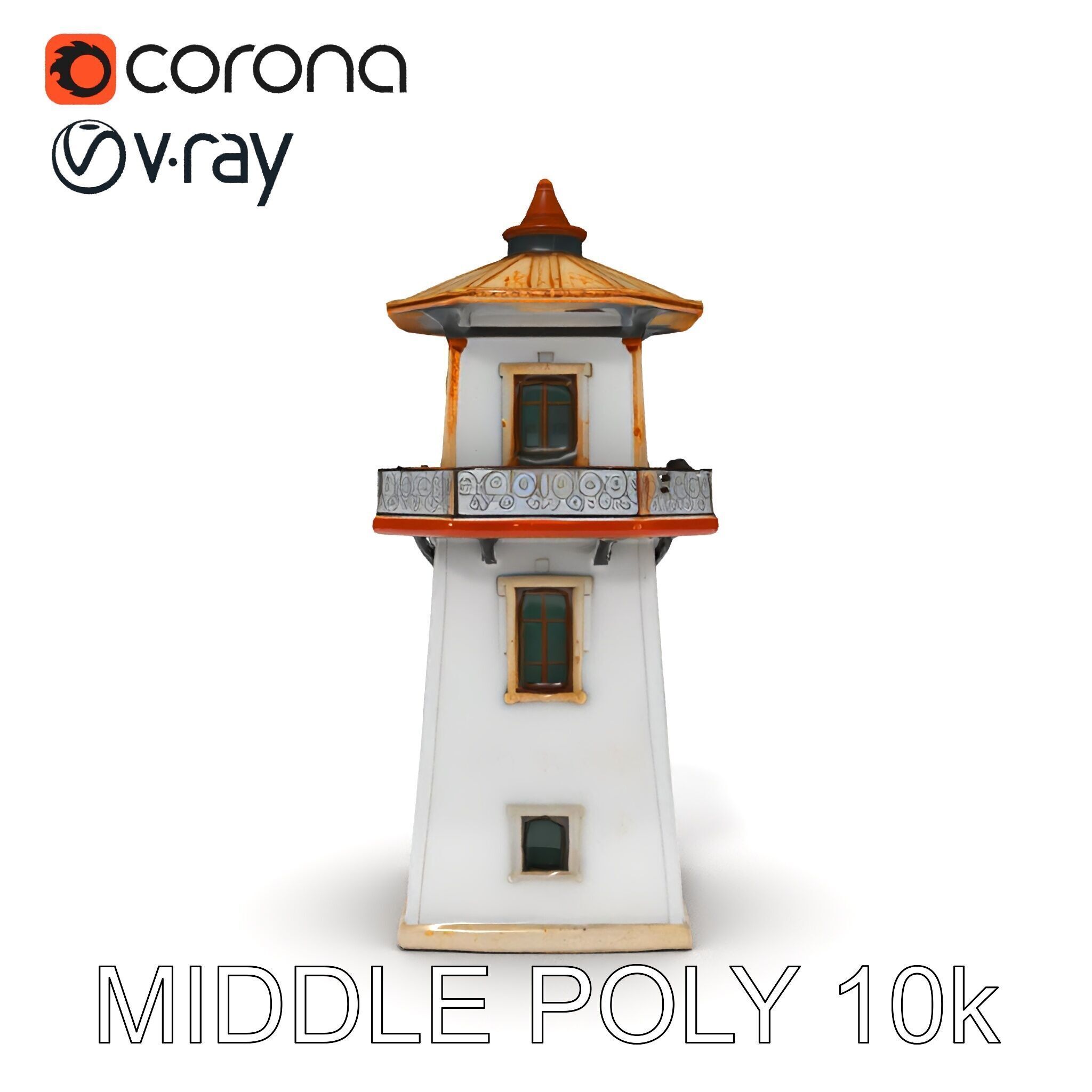 Lighthouse Structure Model Pack for Architectural Visualization Low-poly 3D model_6