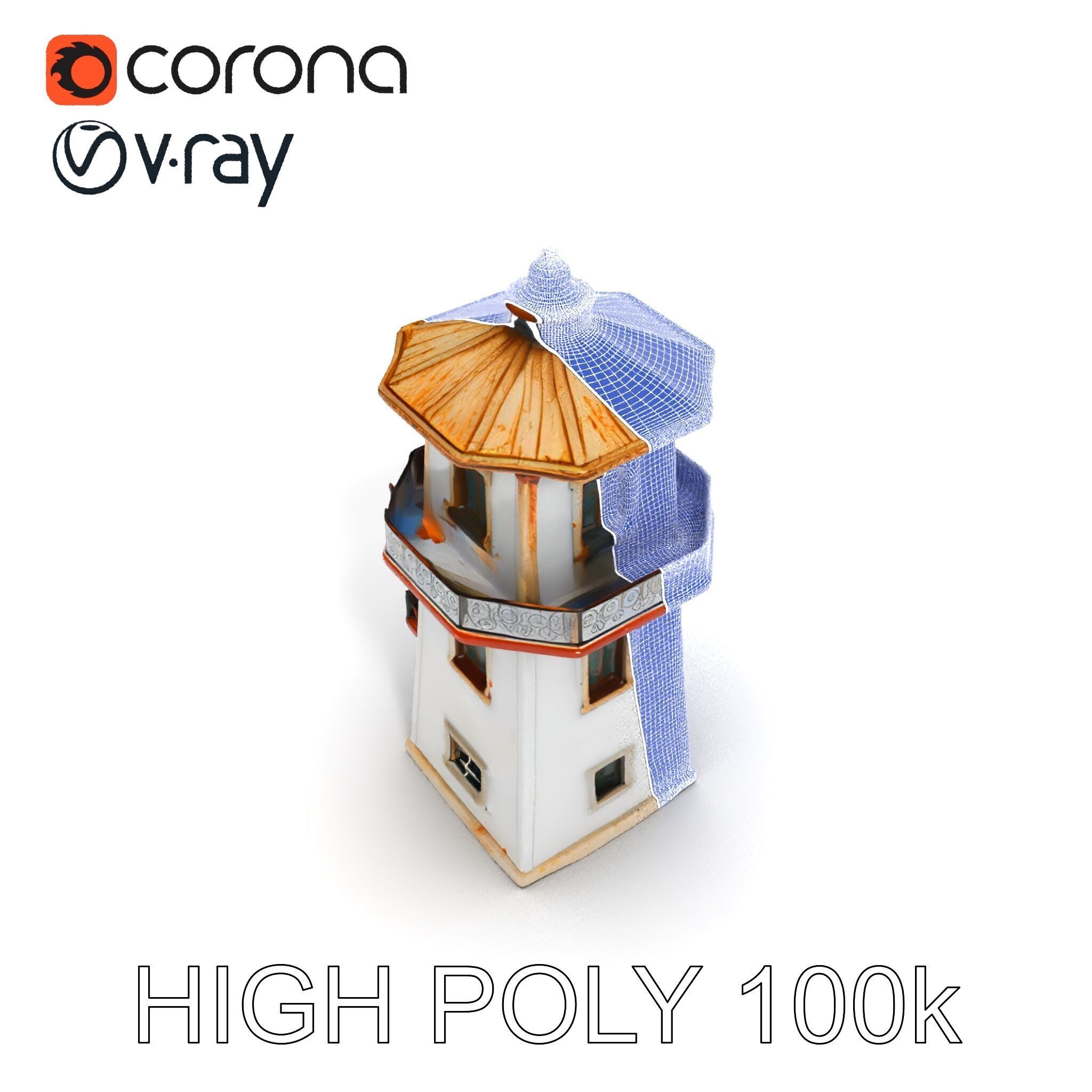 Lighthouse Structure Model Pack for Architectural Visualization Low-poly 3D model_35