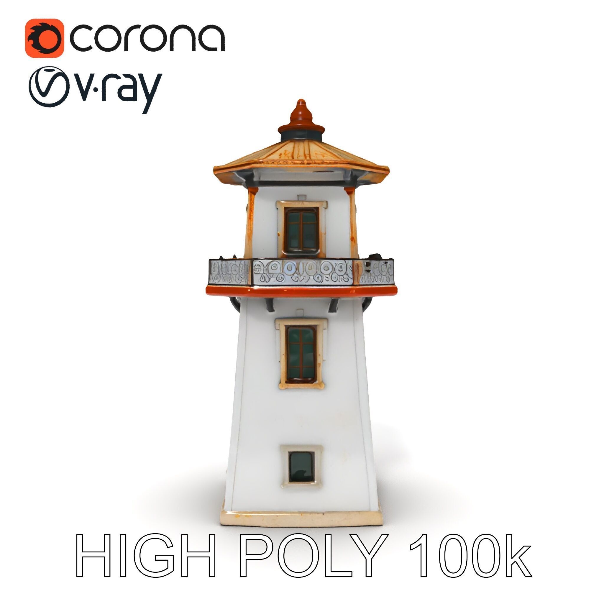 Lighthouse Structure Model Pack for Architectural Visualization Low-poly 3D model_27