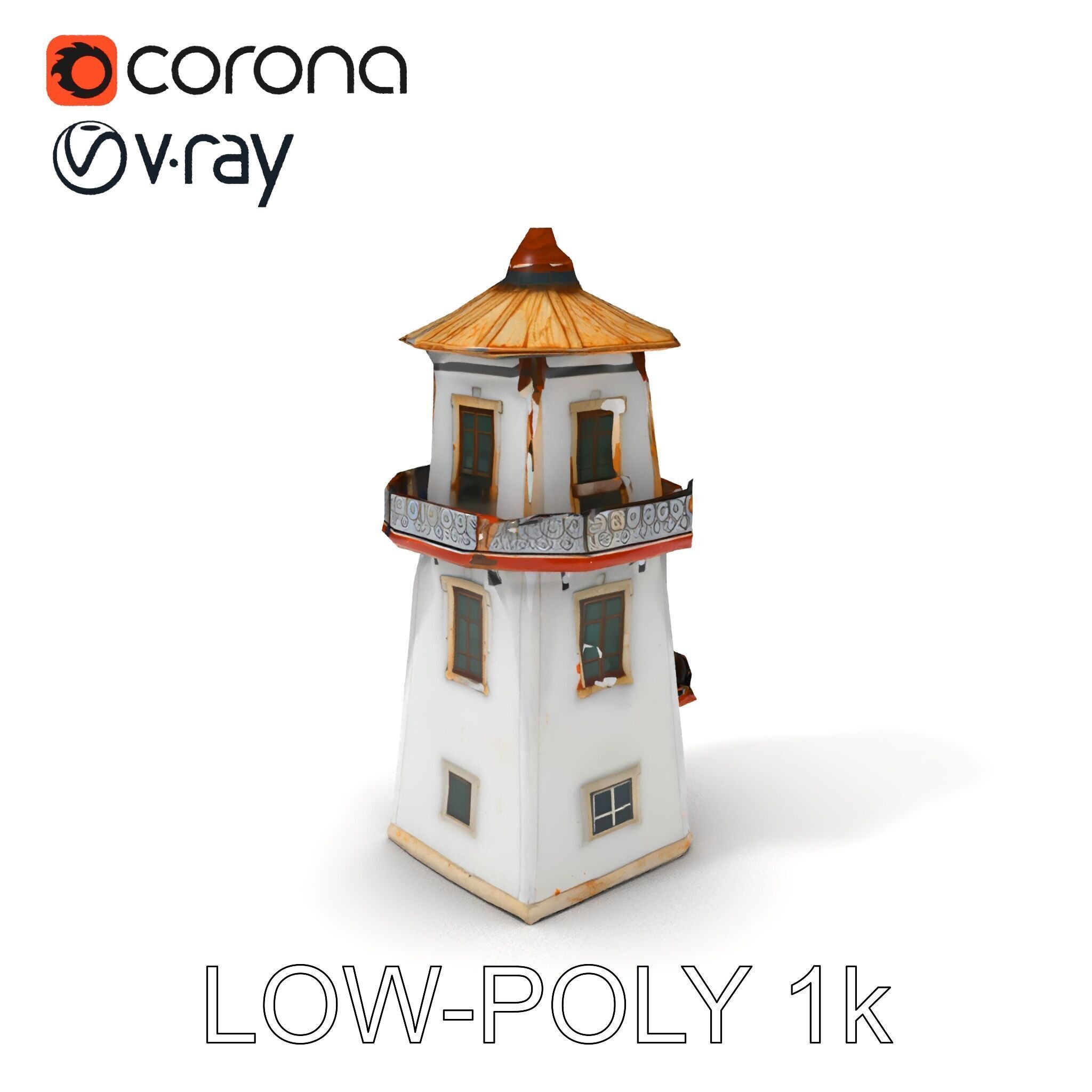 Lighthouse Structure Model Pack for Architectural Visualization Low-poly 3D model_13