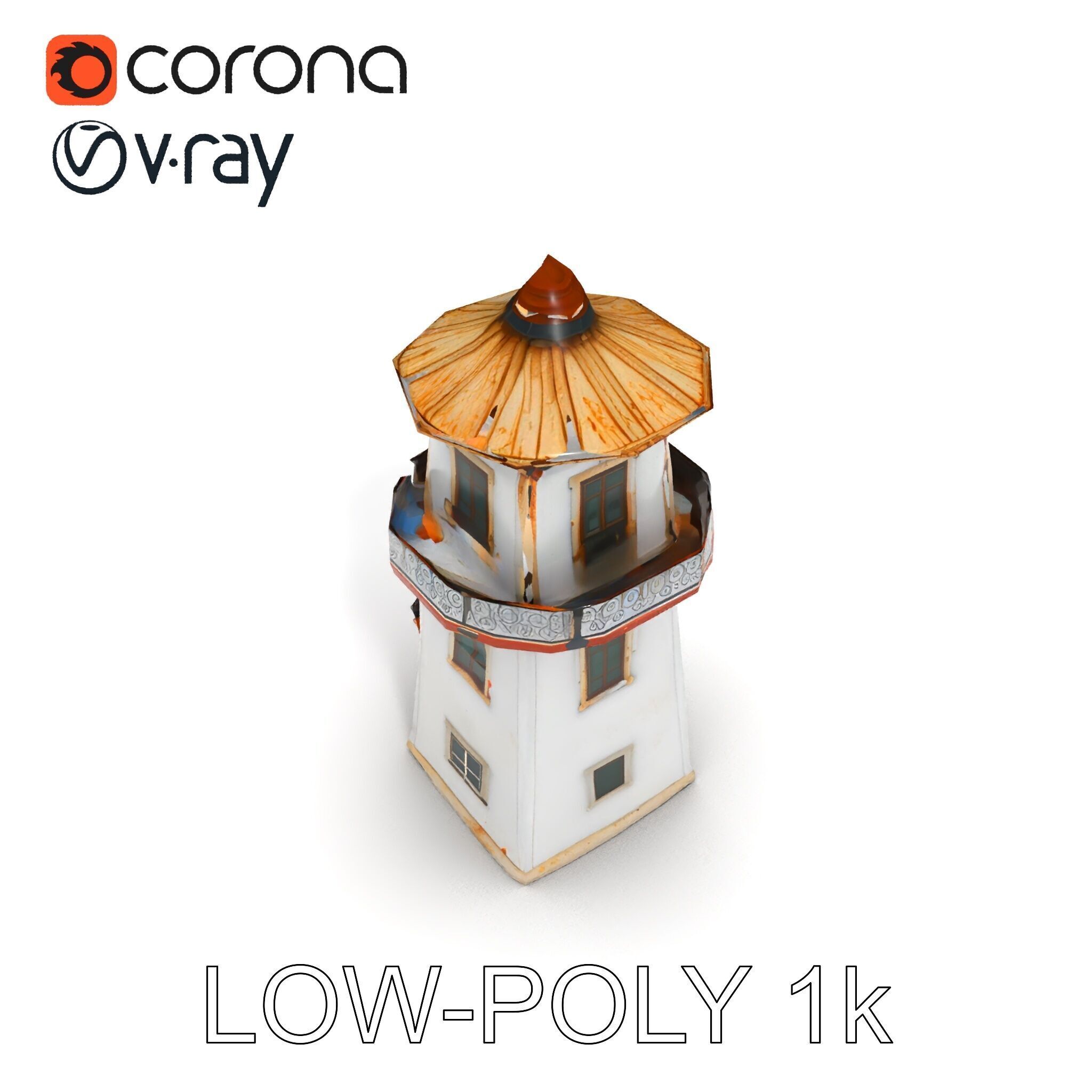Lighthouse Structure Model Pack for Architectural Visualization Low-poly 3D model_10