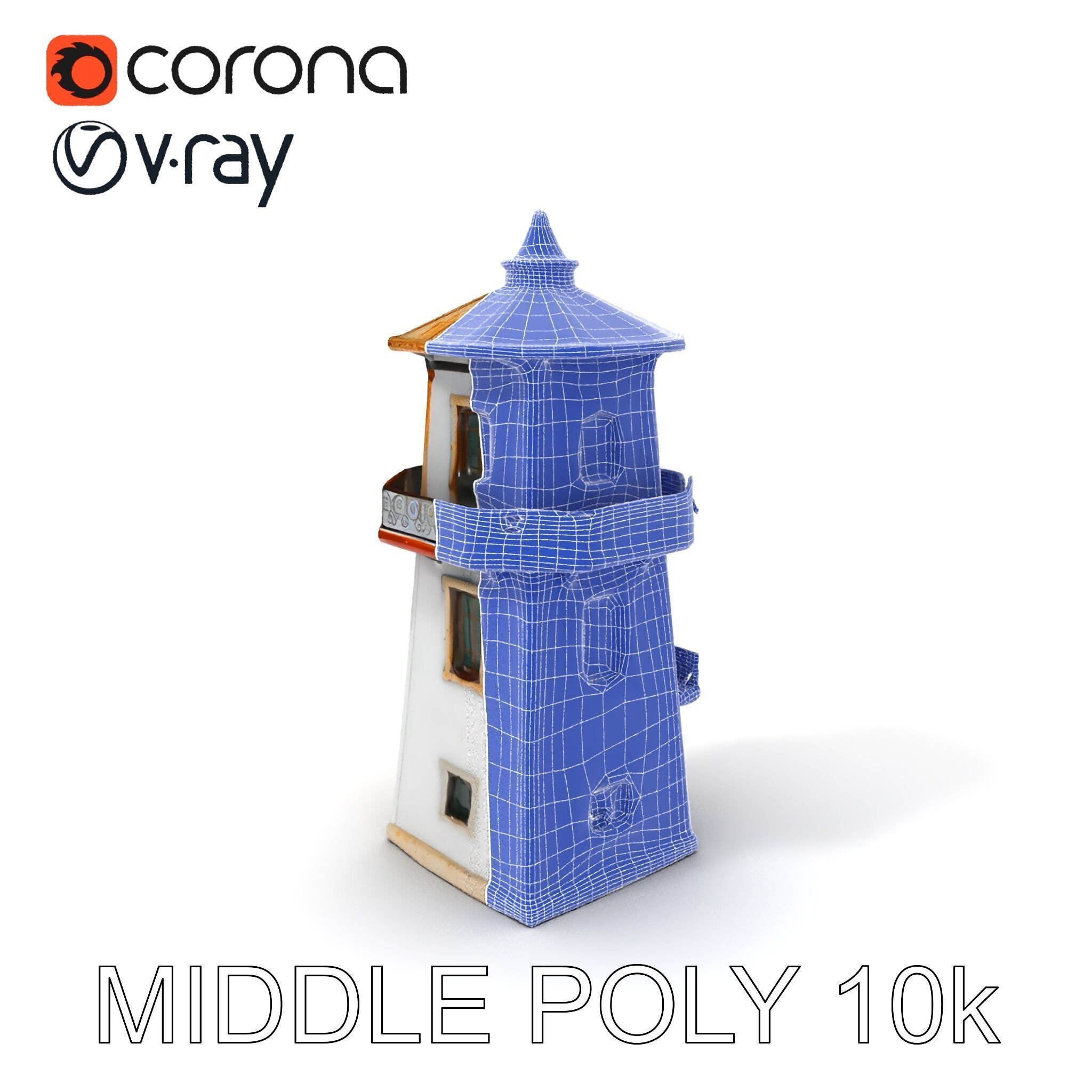 Lighthouse Structure Model Pack for Architectural Visualization Low-poly 3D model_30