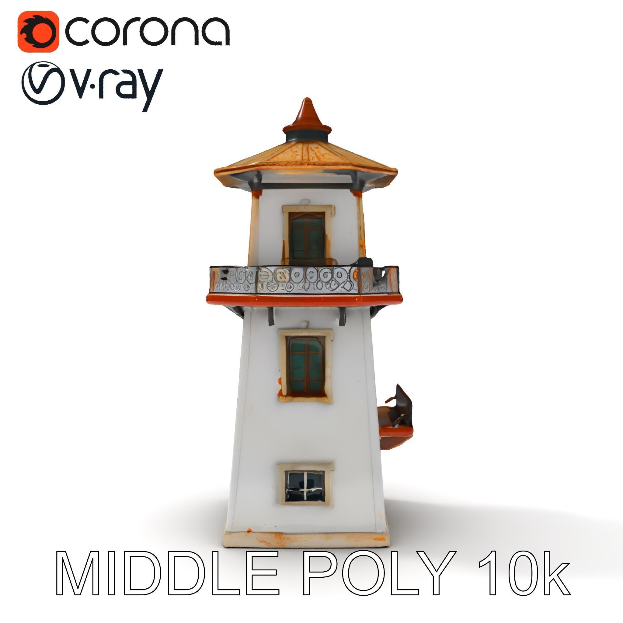 Lighthouse Structure Model Pack for Architectural Visualization Low-poly 3D model_25