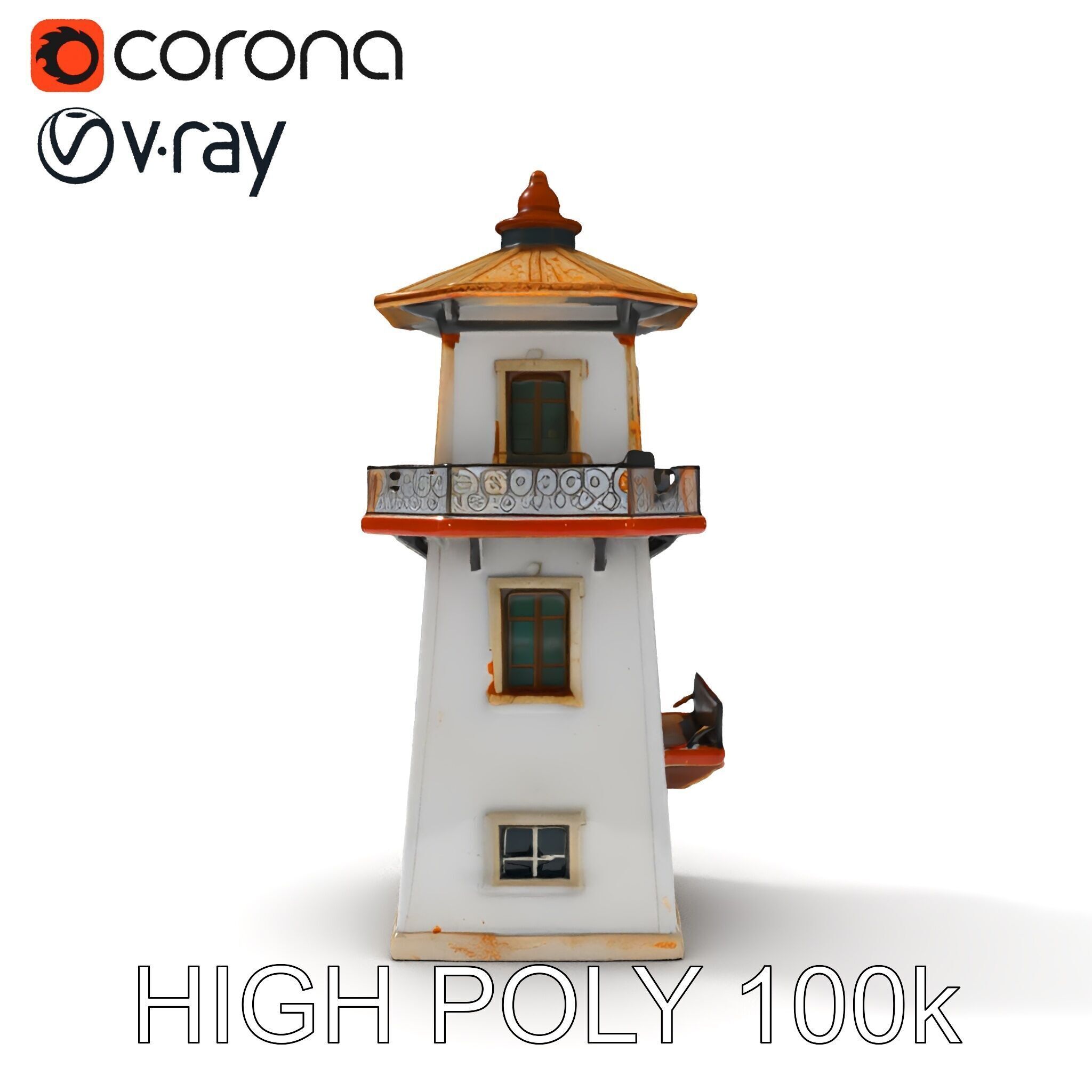 Lighthouse Structure Model Pack for Architectural Visualization Low-poly 3D model_8