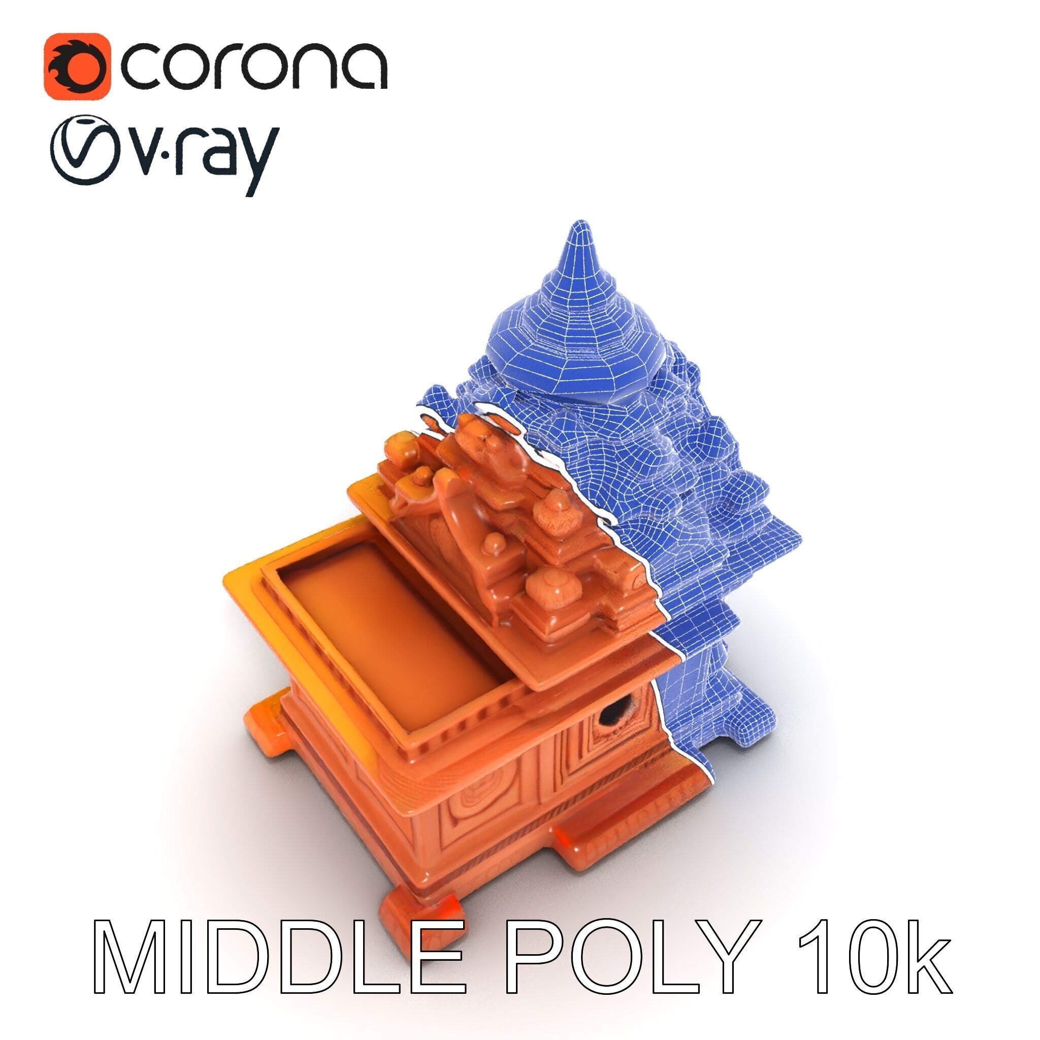 Intricate Temple Architectural Model Pack Low-poly 3D model_14
