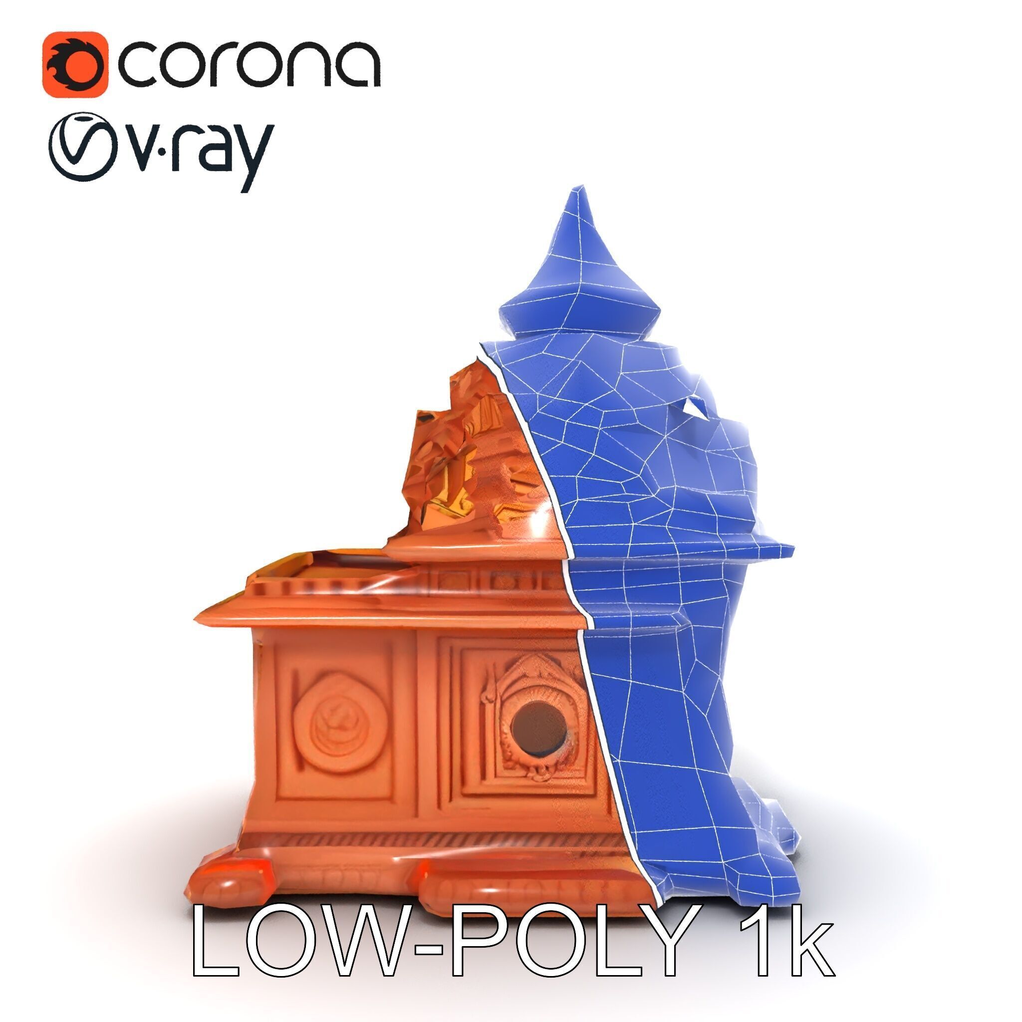 Intricate Temple Architectural Model Pack Low-poly 3D model_30