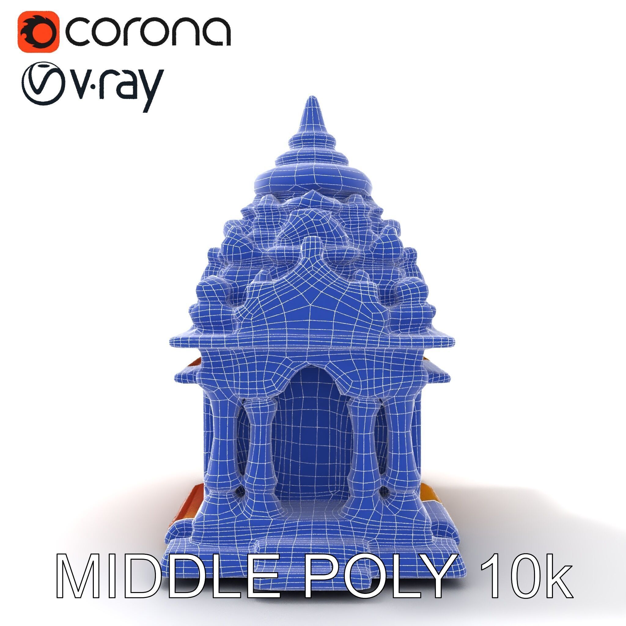 Intricate Temple Architectural Model Pack Low-poly 3D model_23