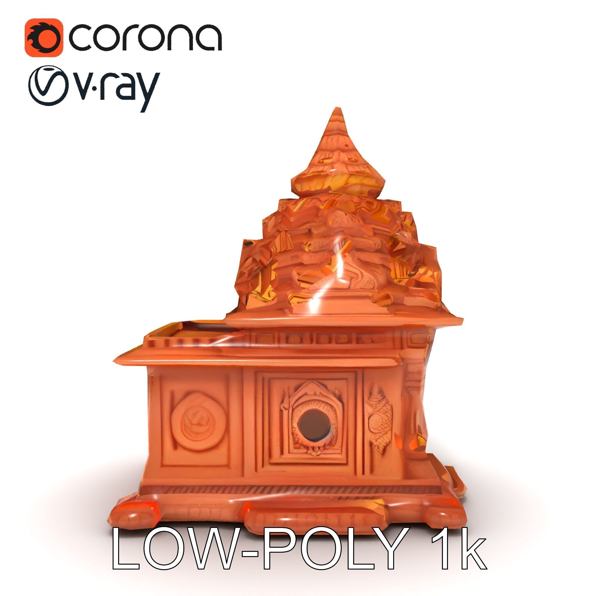 Intricate Temple Architectural Model Pack Low-poly 3D model_27