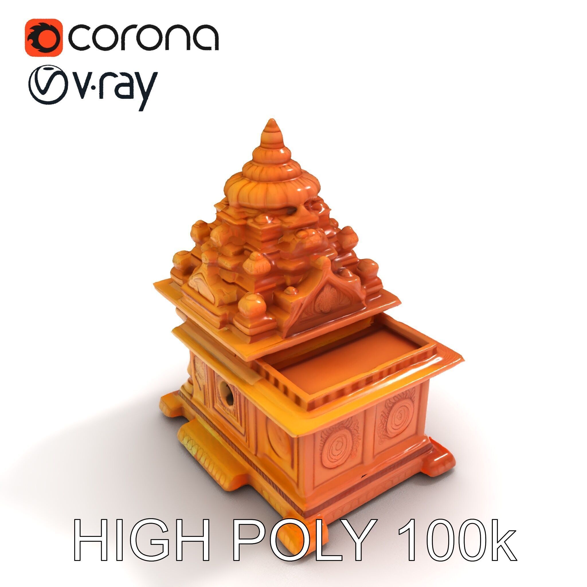Intricate Temple Architectural Model Pack Low-poly 3D model_28