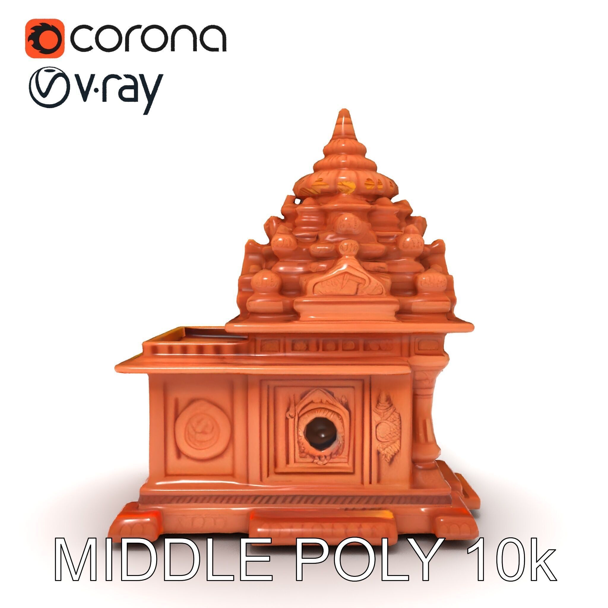 Intricate Temple Architectural Model Pack Low-poly 3D model_8