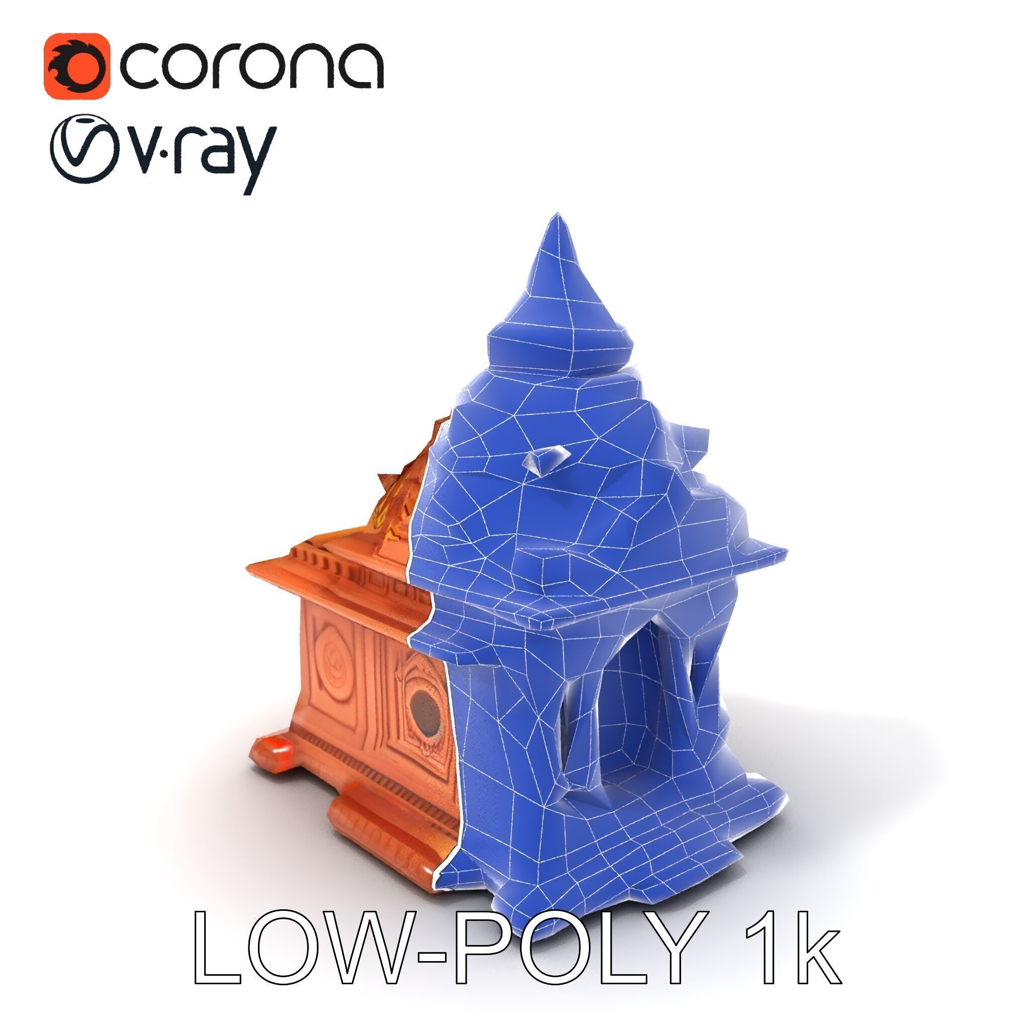 Intricate Temple Architectural Model Pack Low-poly 3D model_7