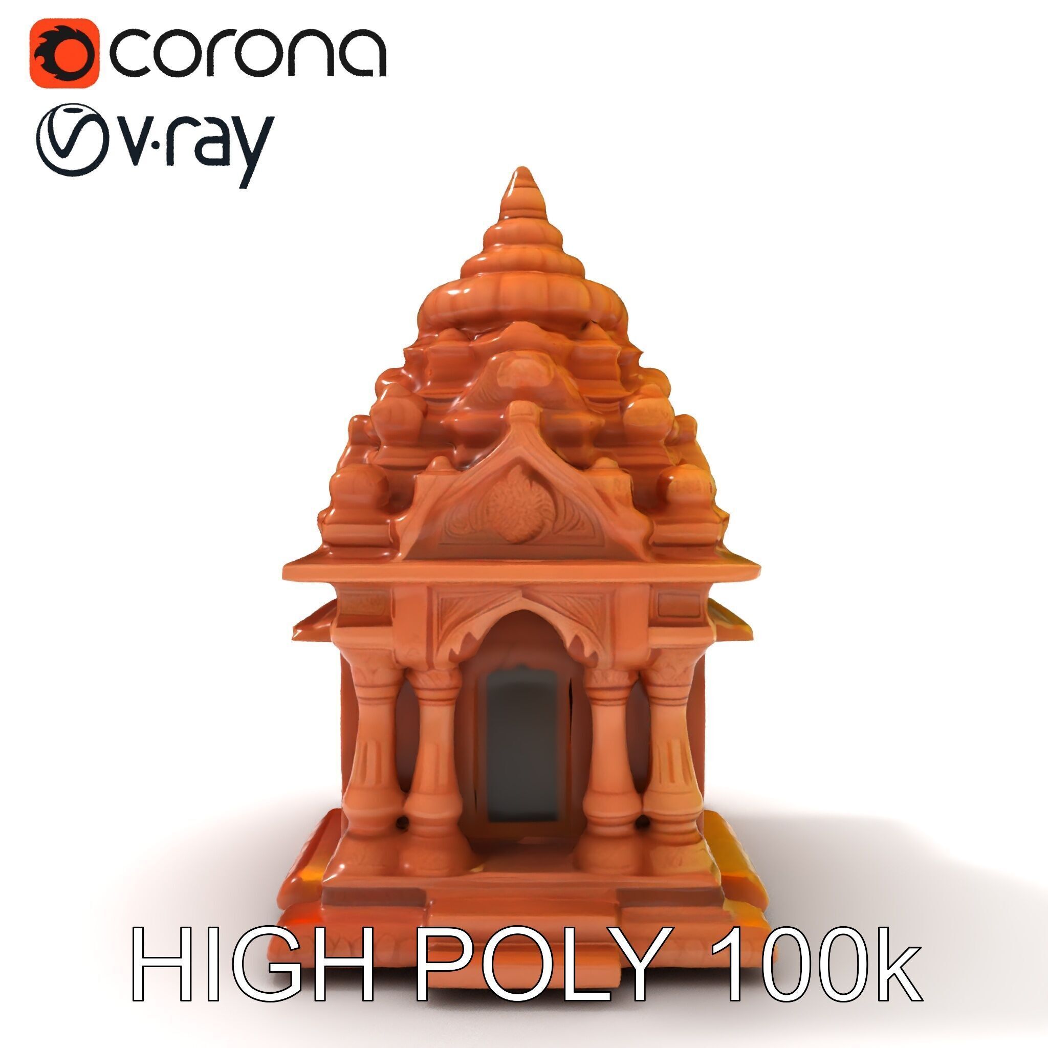 Intricate Temple Architectural Model Pack Low-poly 3D model_22
