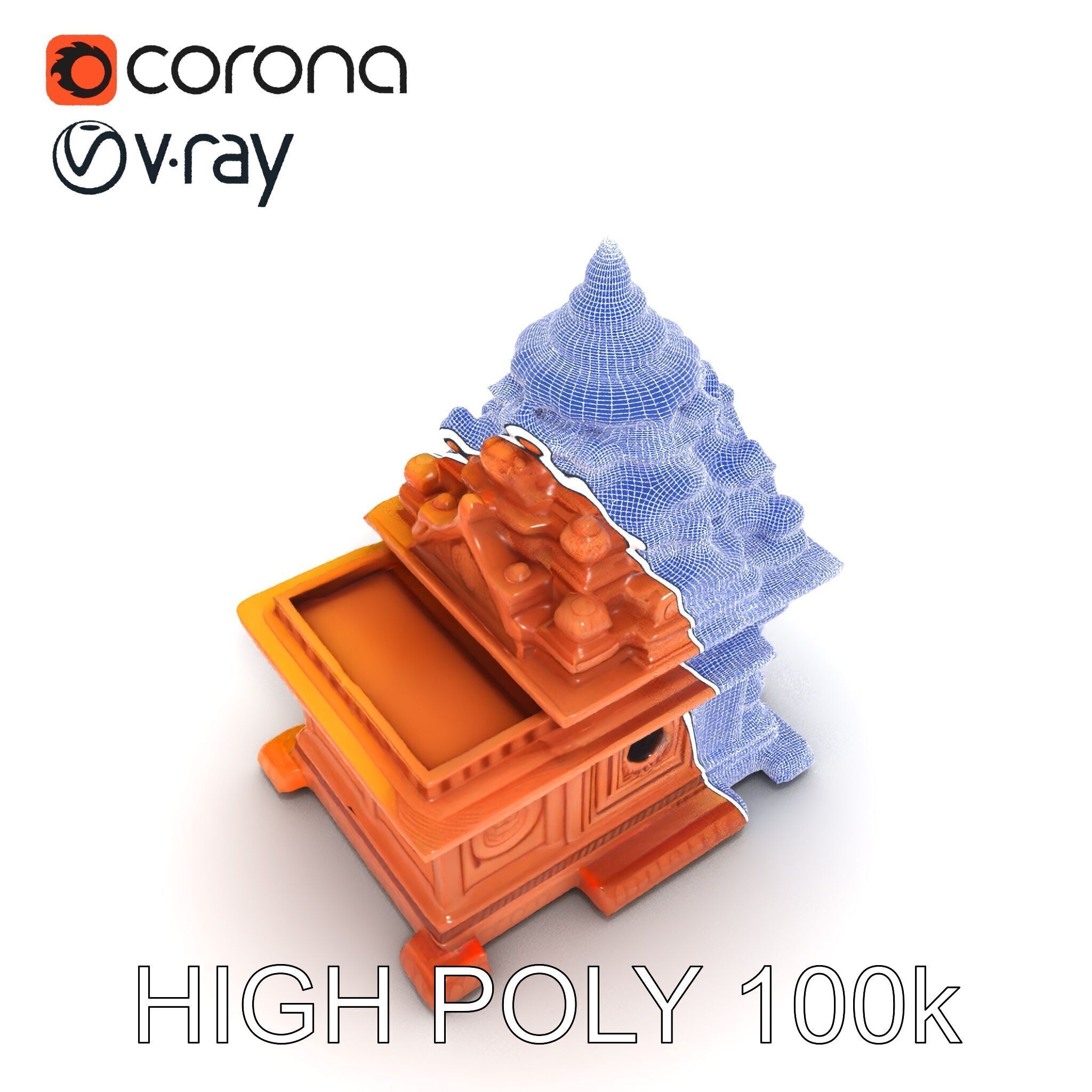 Intricate Temple Architectural Model Pack Low-poly 3D model_25