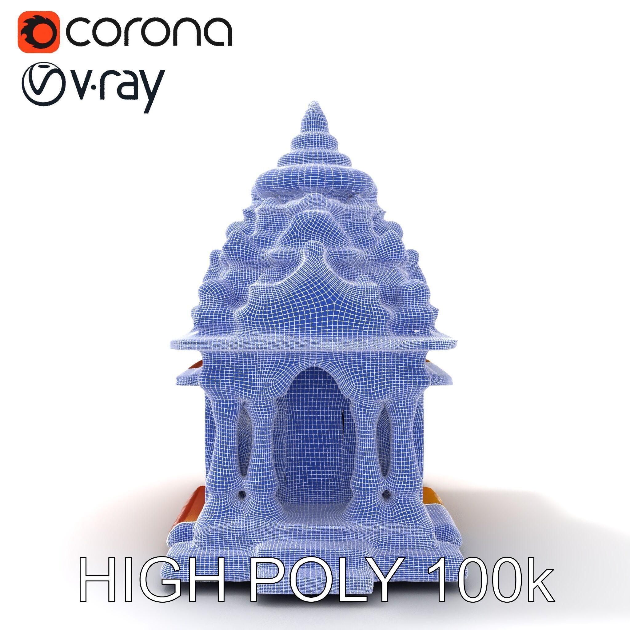 Intricate Temple Architectural Model Pack Low-poly 3D model_10