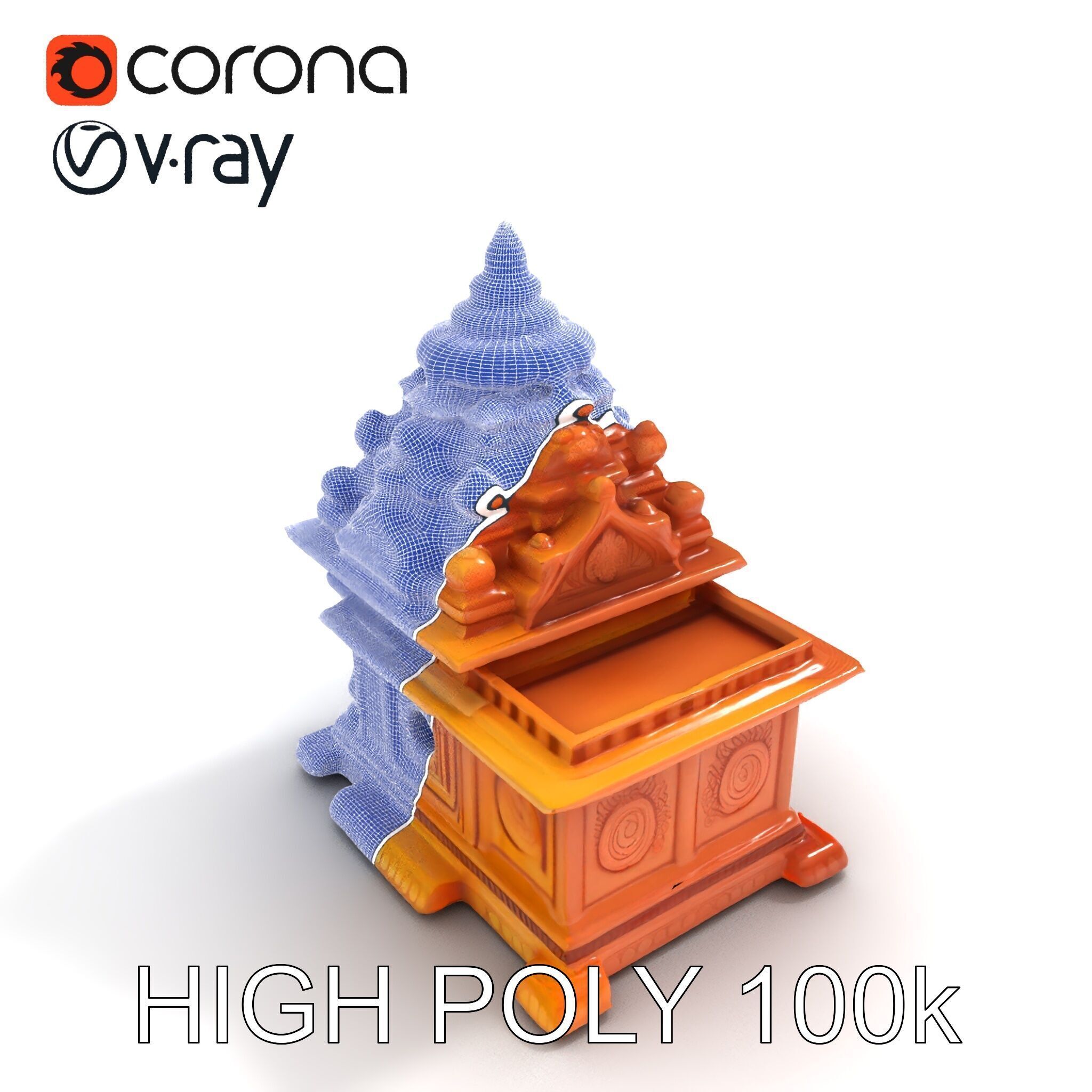 Intricate Temple Architectural Model Pack Low-poly 3D model_35