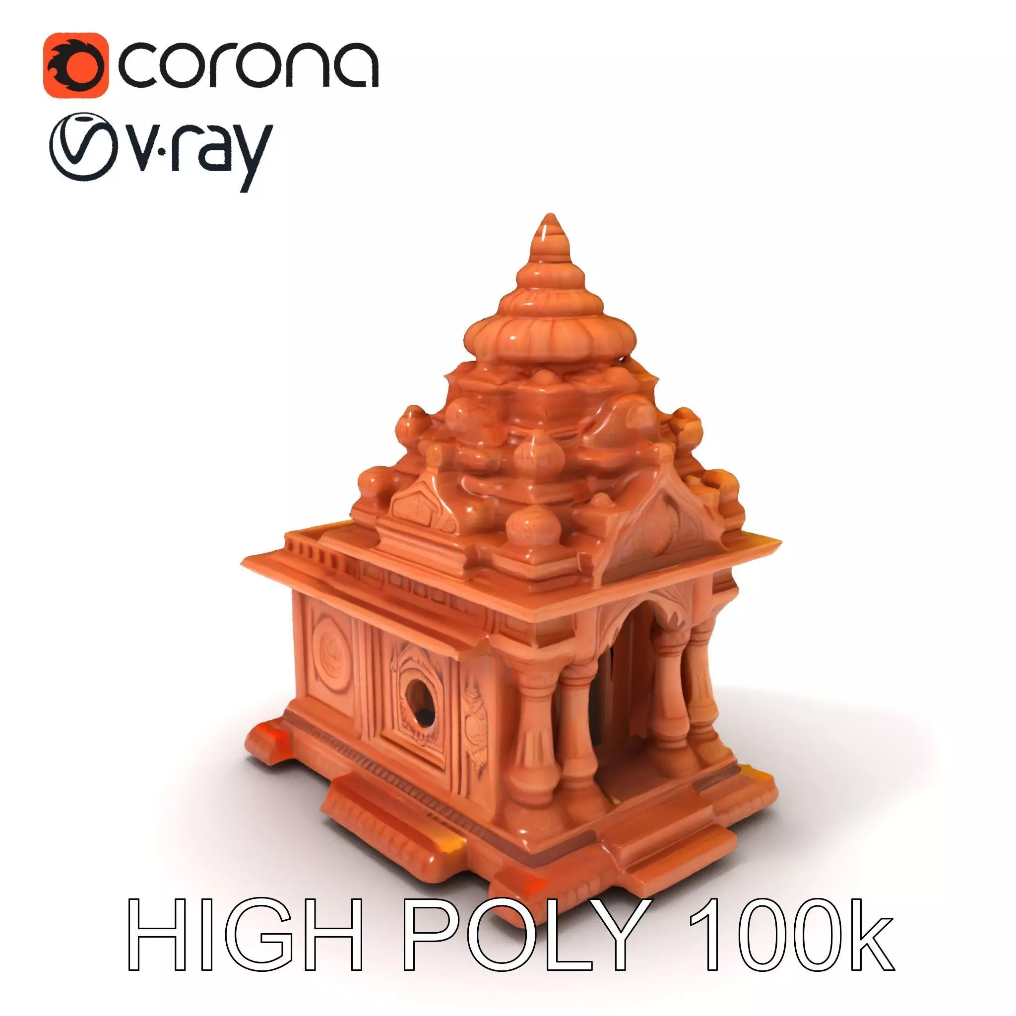 Intricate Temple Architectural Model Pack Low-poly 3D model_0