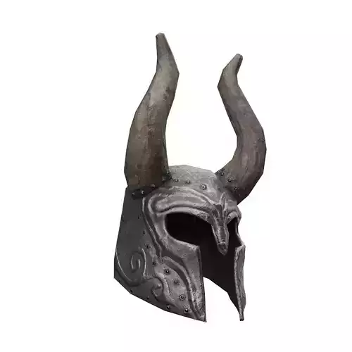 High Quality Game Ready 3D Model Viking Helmet 