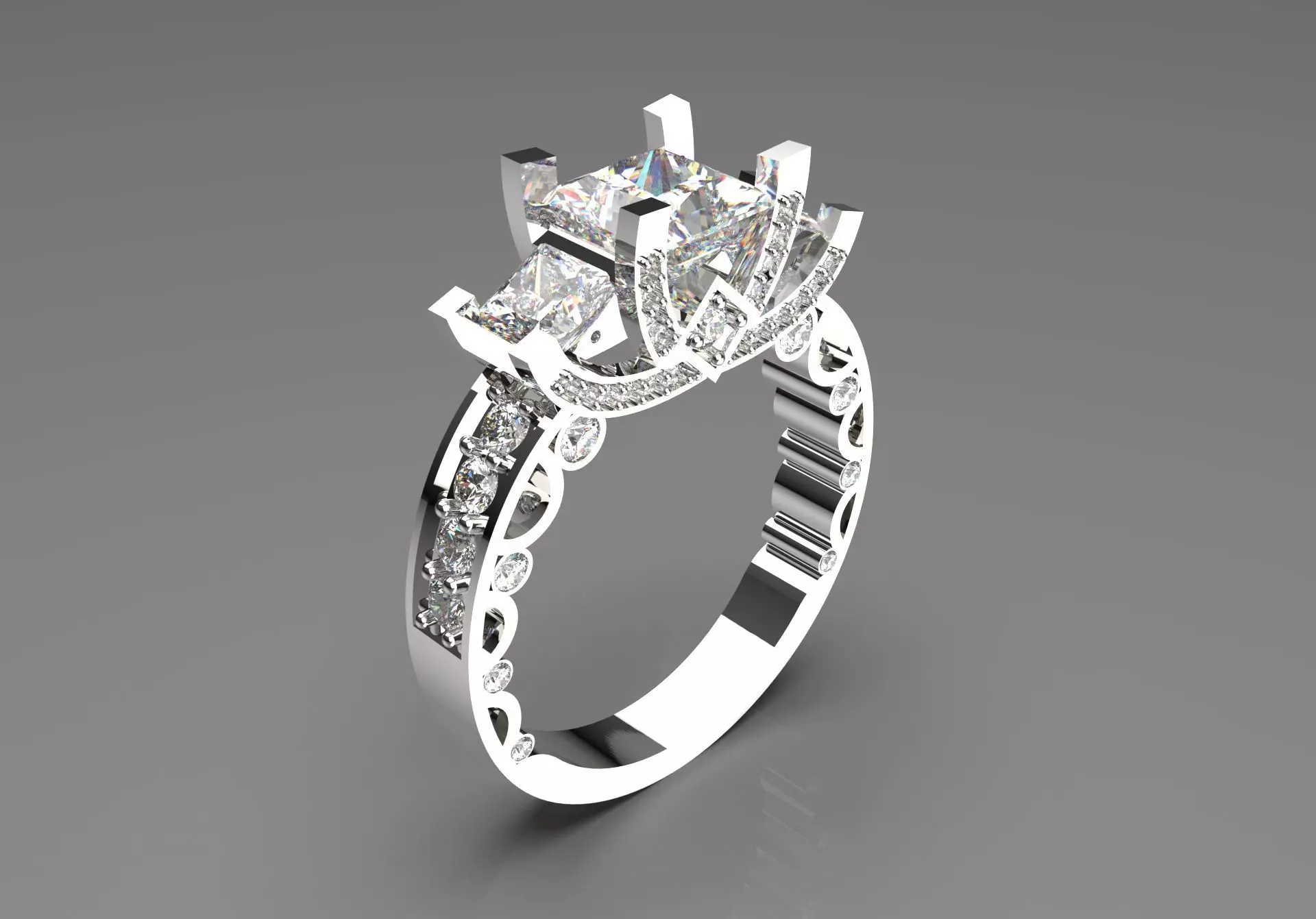 gold diamond ring jr00036 3D print model
