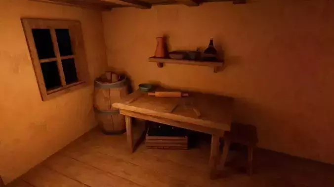 Medieval Modular House Low-poly 3D model