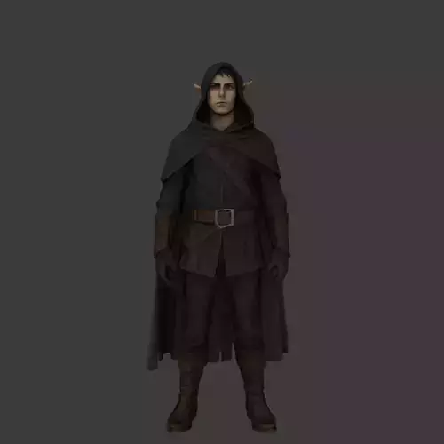 Realistic Dark Elf Ranger Fantasy RPG Character 3D model