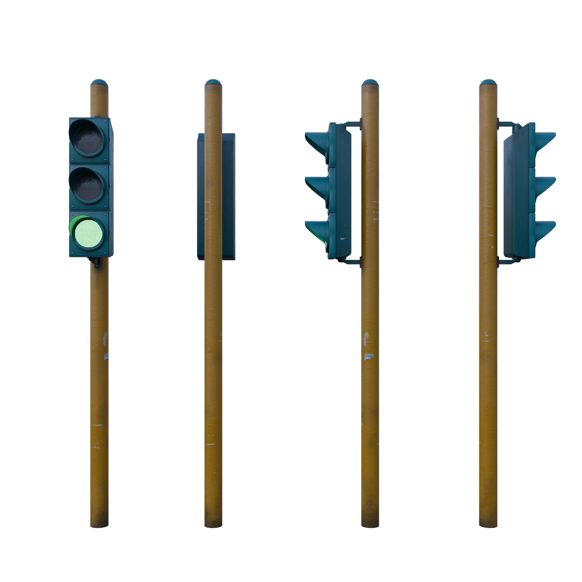 Traffic Light Low-poly 3D model_1