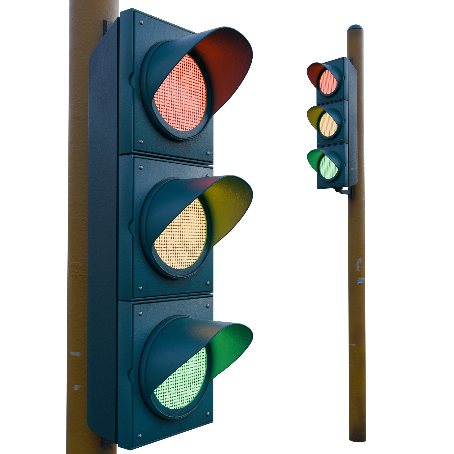 Traffic Light Low-poly 3D model_4
