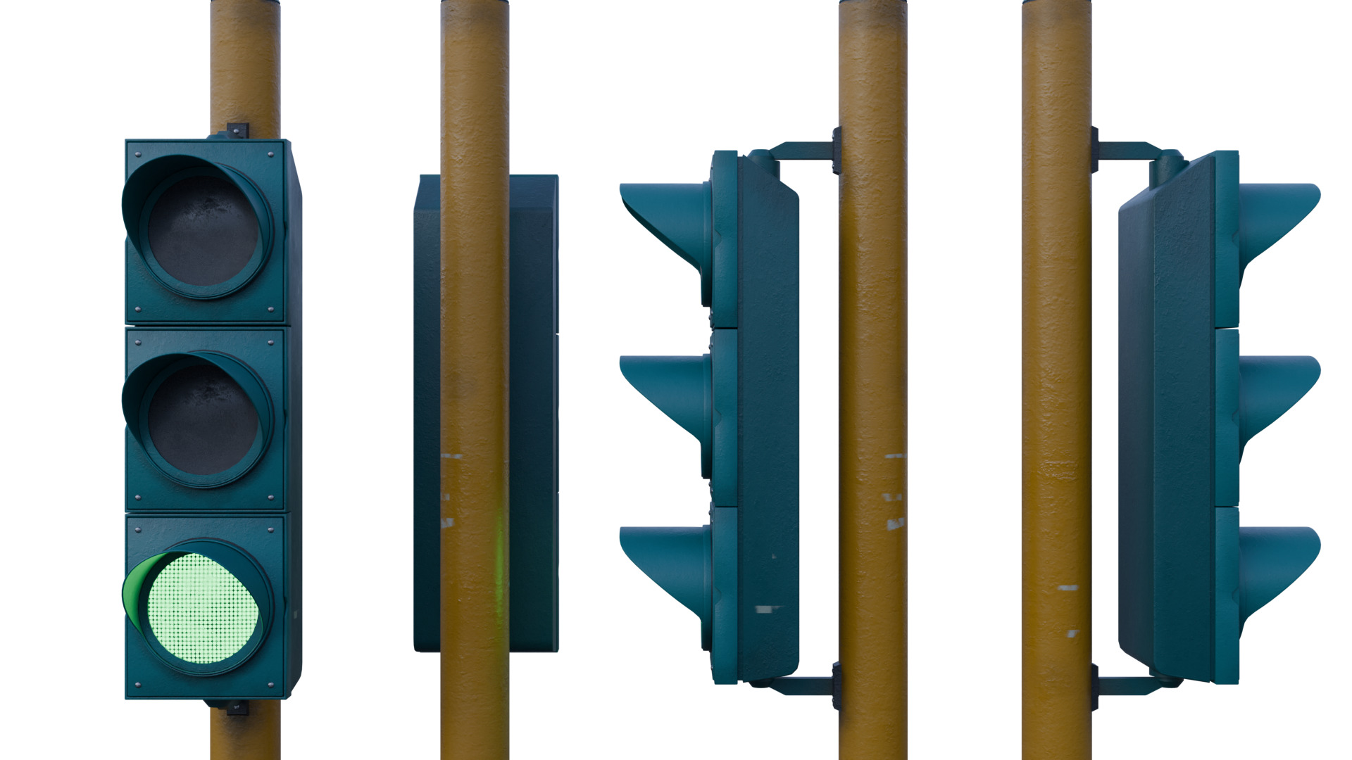 Traffic Light Low-poly 3D model_6