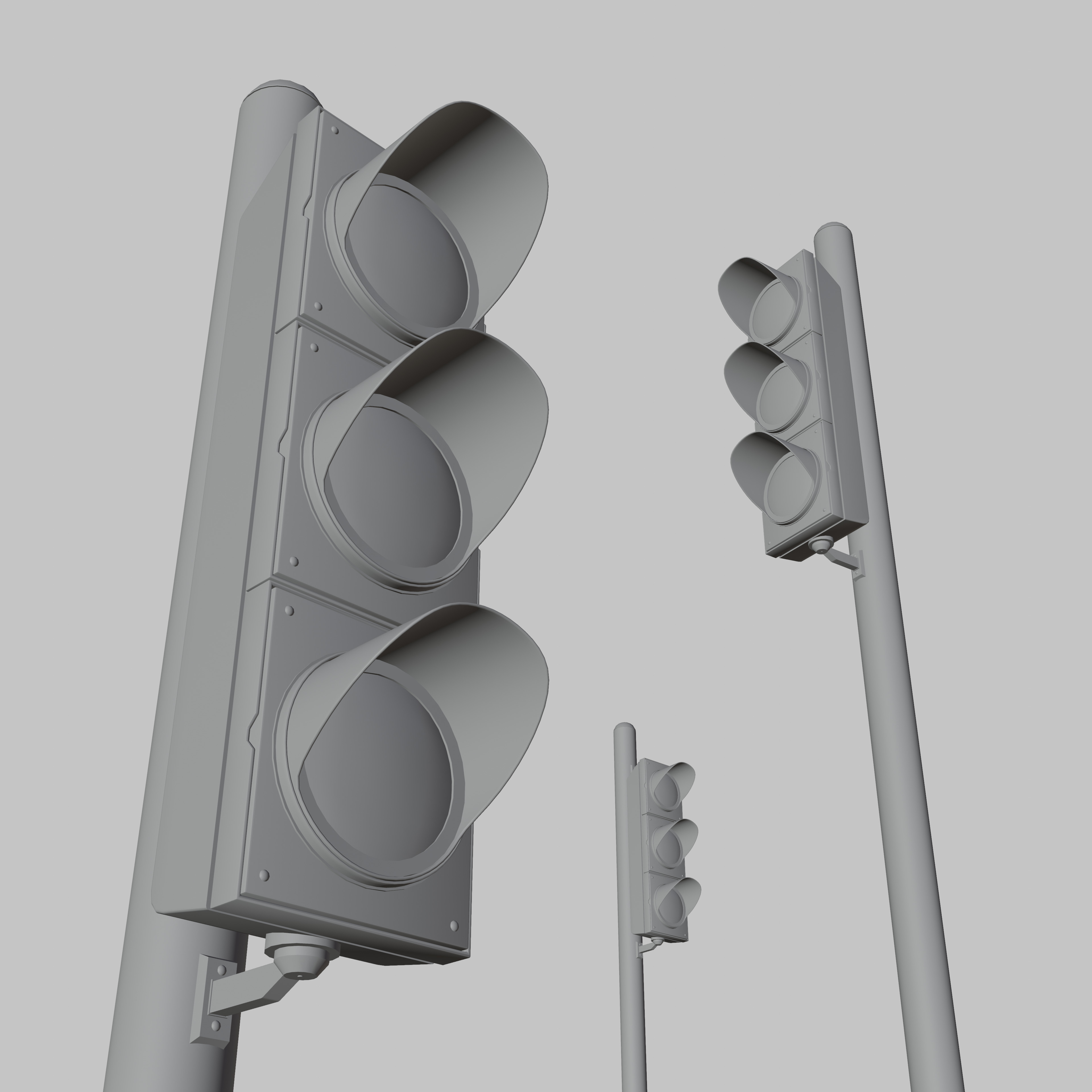 Traffic Light Low-poly 3D model_11