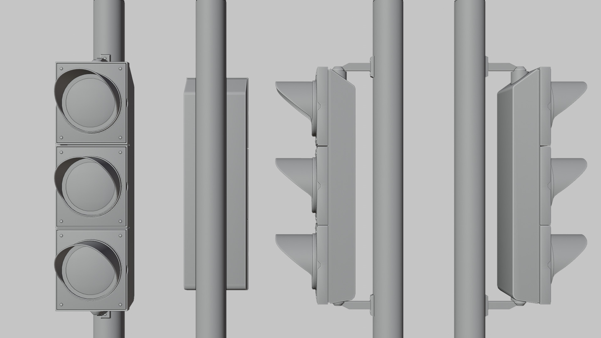 Traffic Light Low-poly 3D model_7