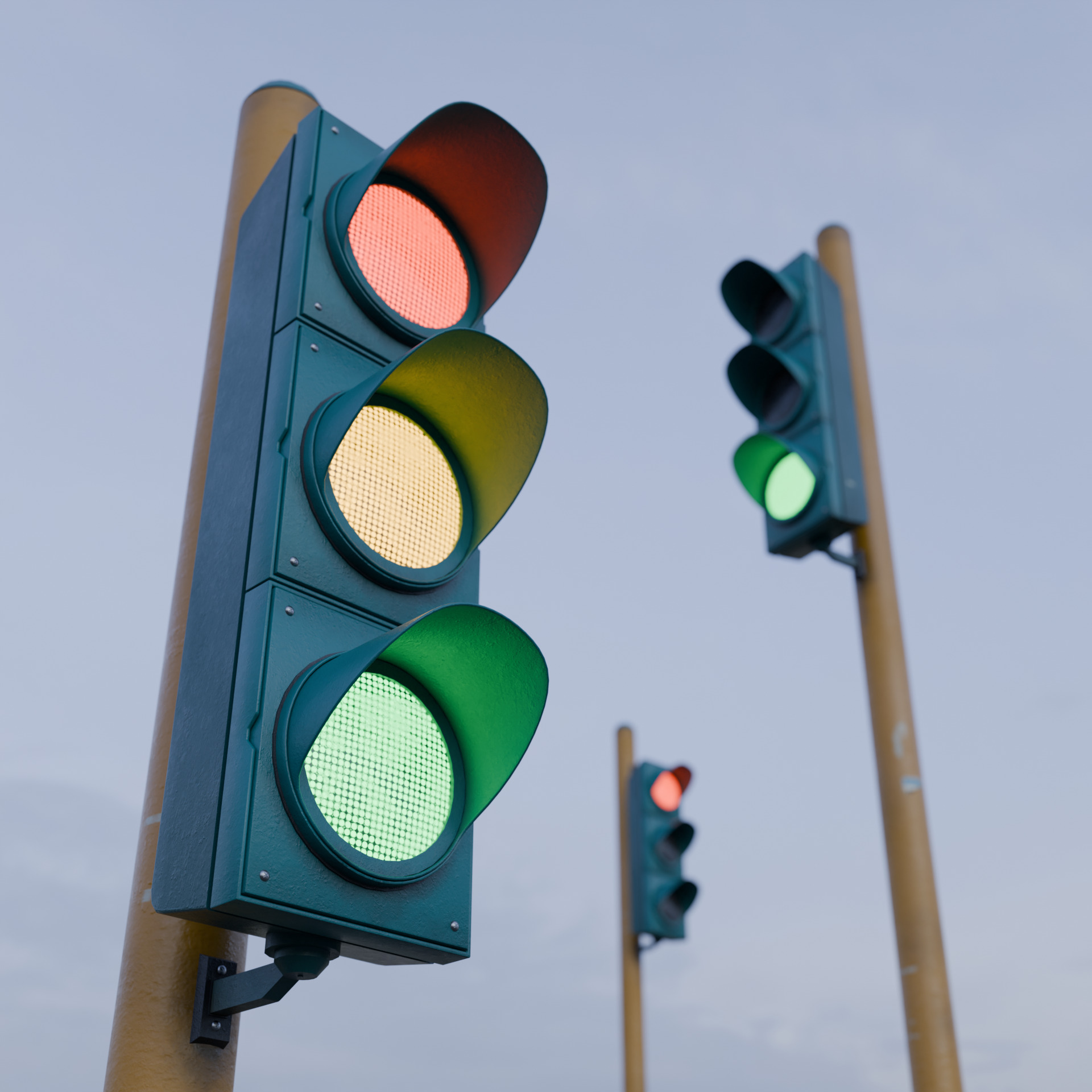 Traffic Light Low-poly 3D model_18
