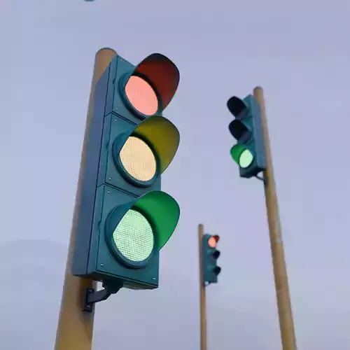 Traffic Light Low-poly 3D model
