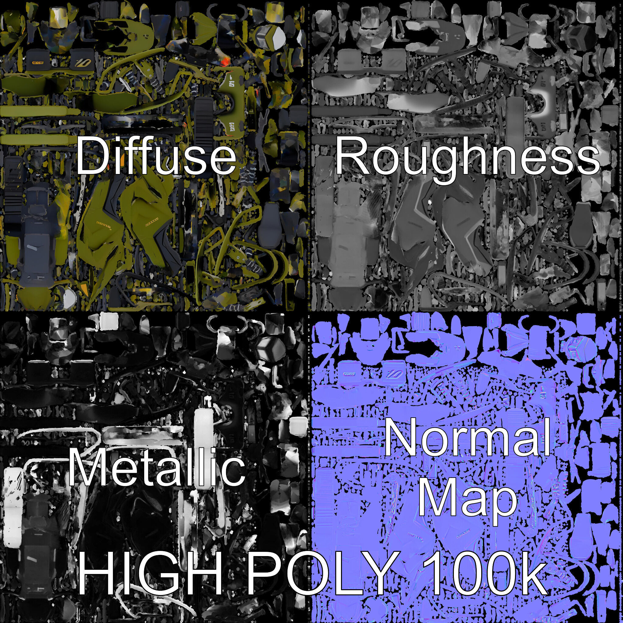 HighPerformance Snowmobile Model Pack Low-poly 3D model_2