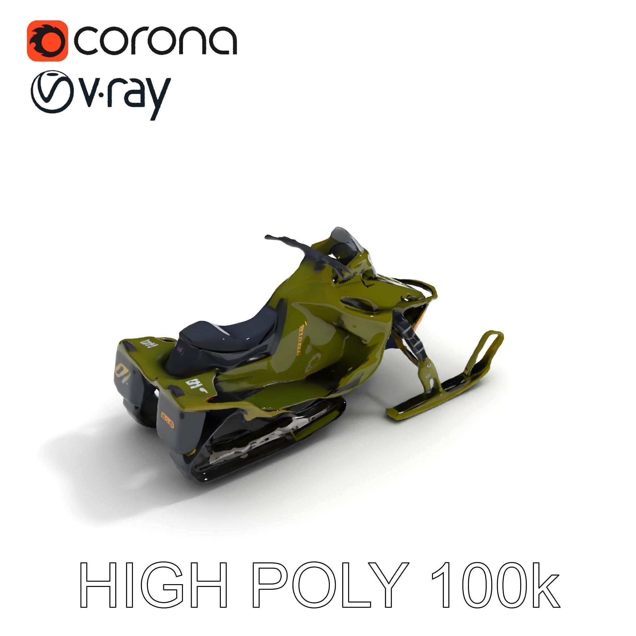 HighPerformance Snowmobile Model Pack Low-poly 3D model_21