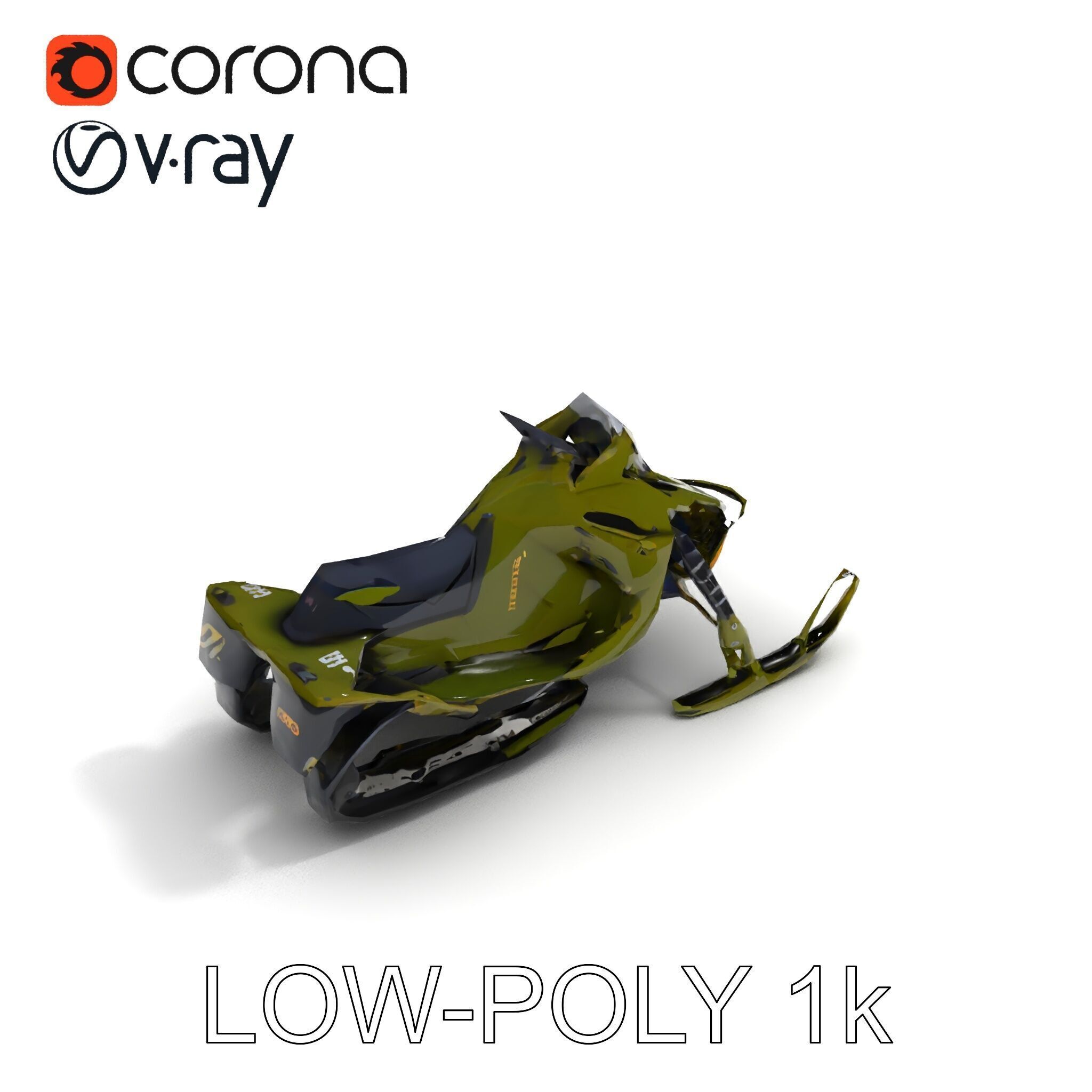 HighPerformance Snowmobile Model Pack Low-poly 3D model_23