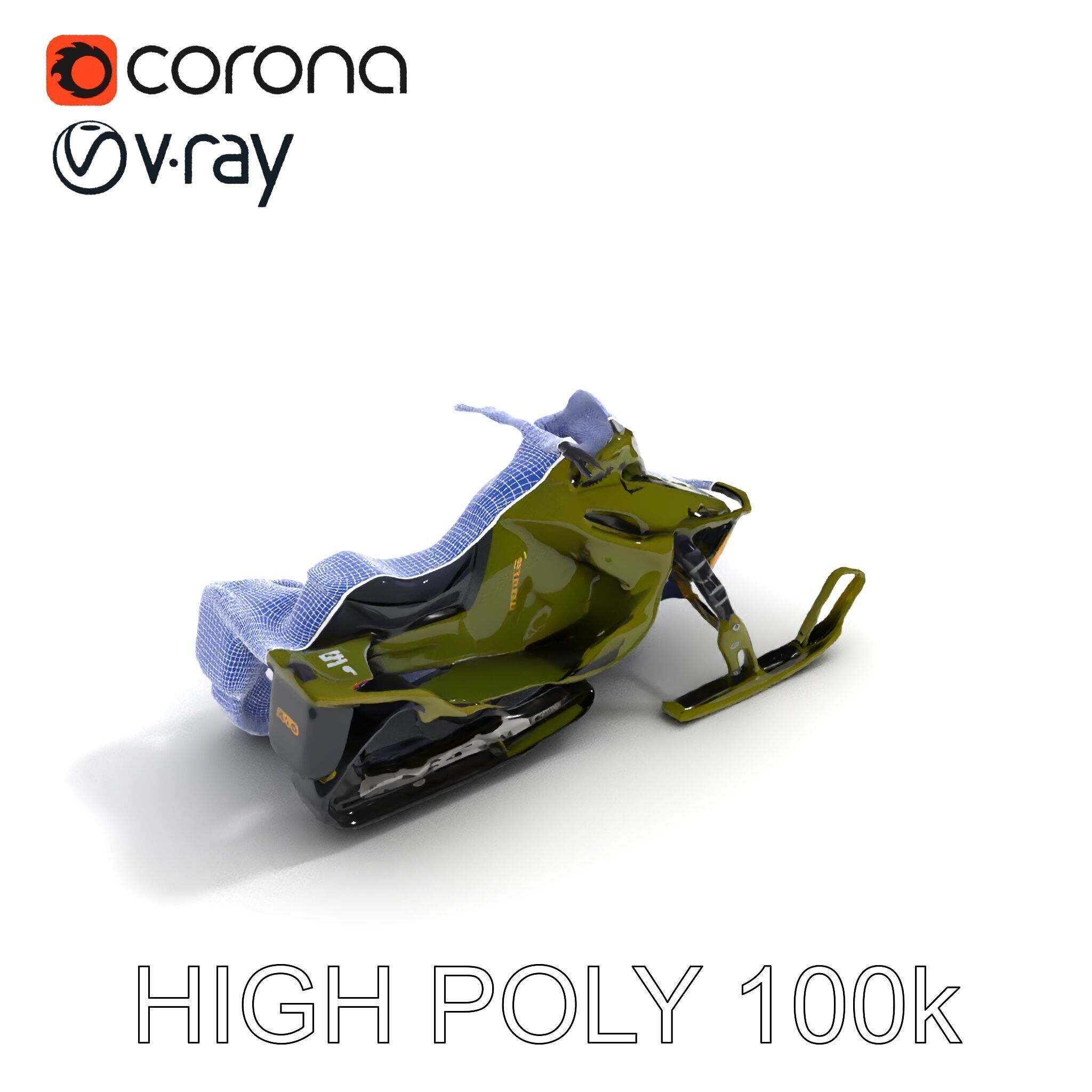 HighPerformance Snowmobile Model Pack Low-poly 3D model_10
