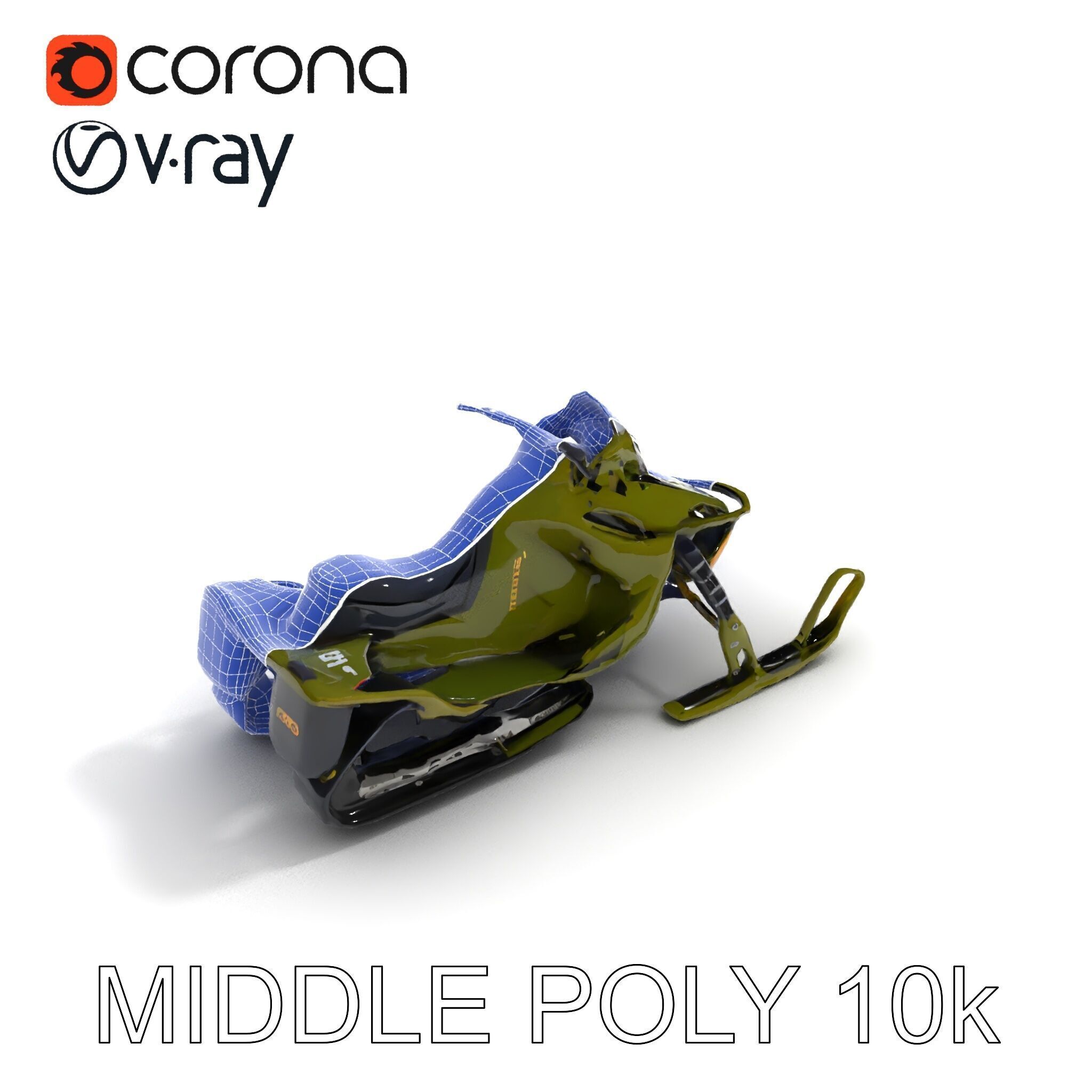HighPerformance Snowmobile Model Pack Low-poly 3D model_17