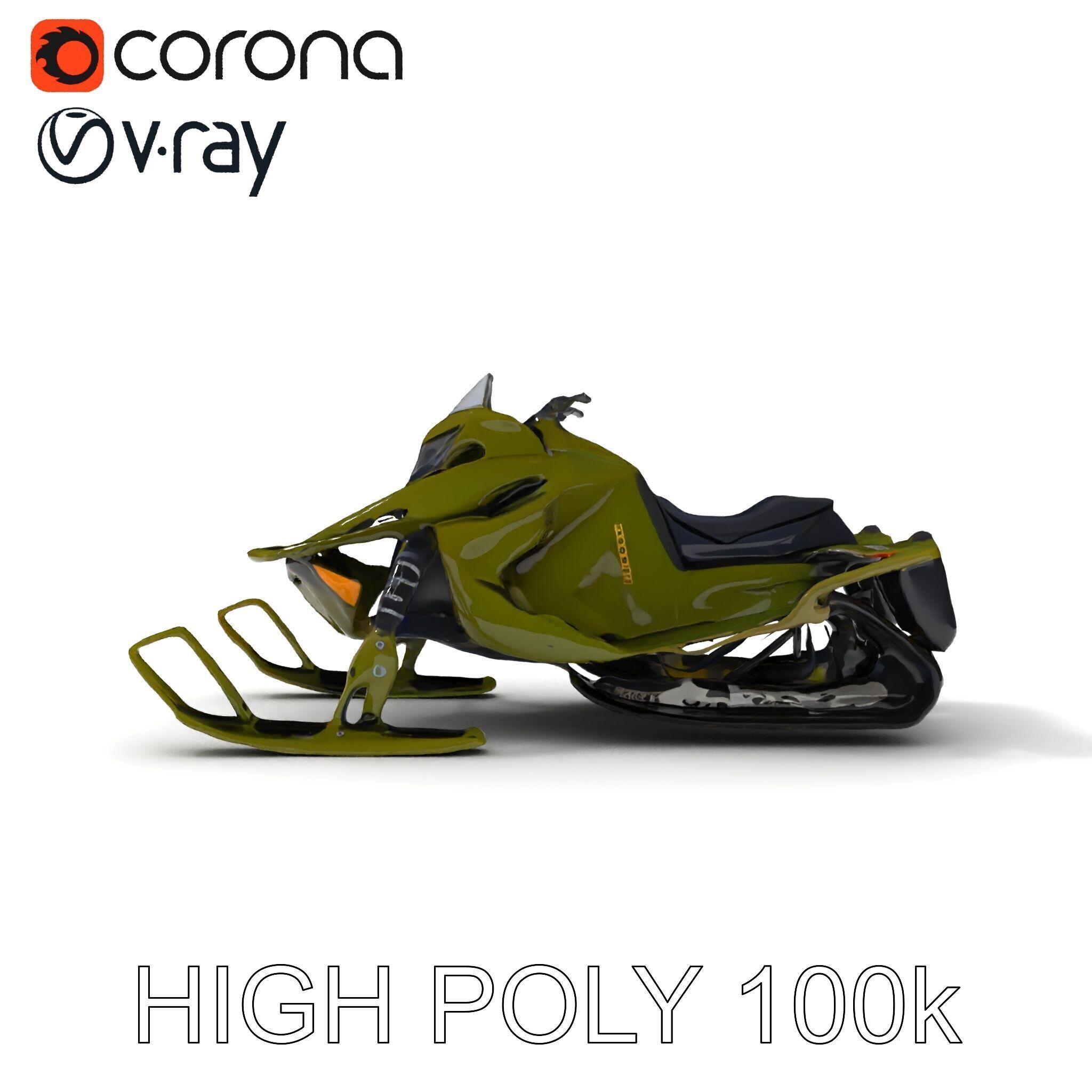 HighPerformance Snowmobile Model Pack Low-poly 3D model_32